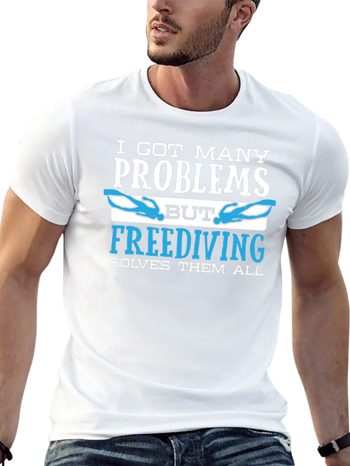 Freediving Solves Problems T-Shirt - Diver Gift