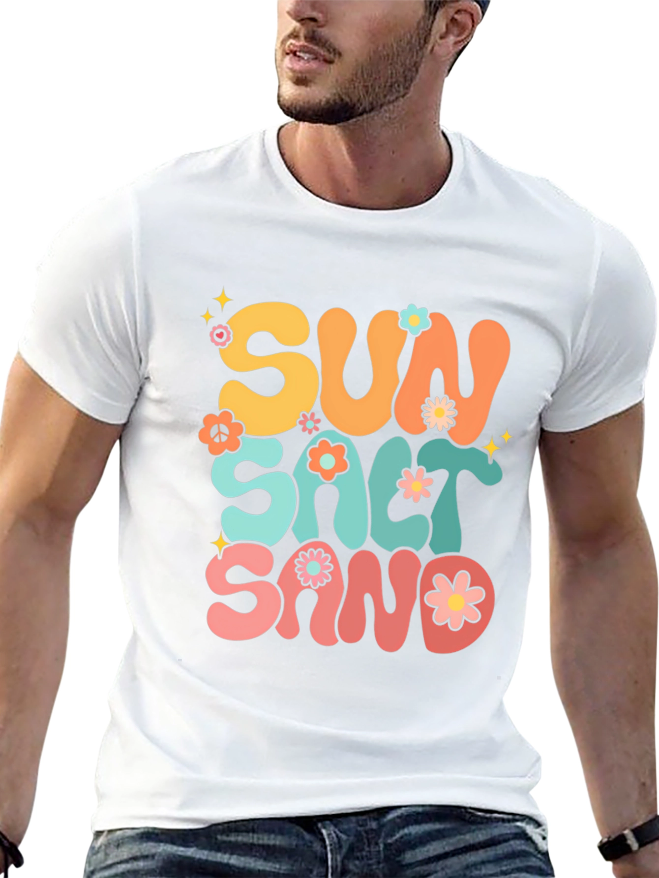Sun Salt Sand Graphic Tee - Retro Summer Vibes