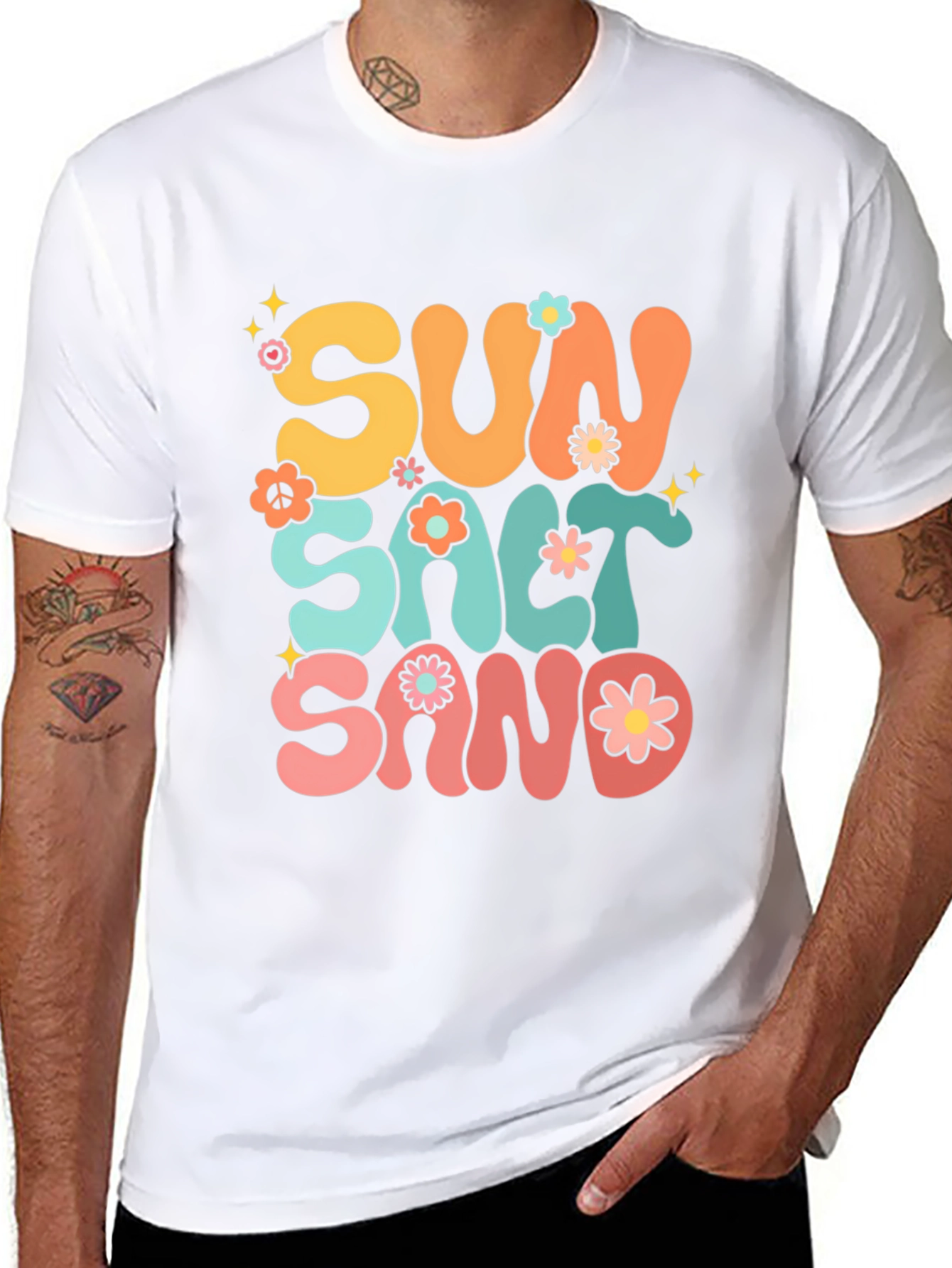 Sun Salt Sand Graphic Tee - Retro Summer Vibes