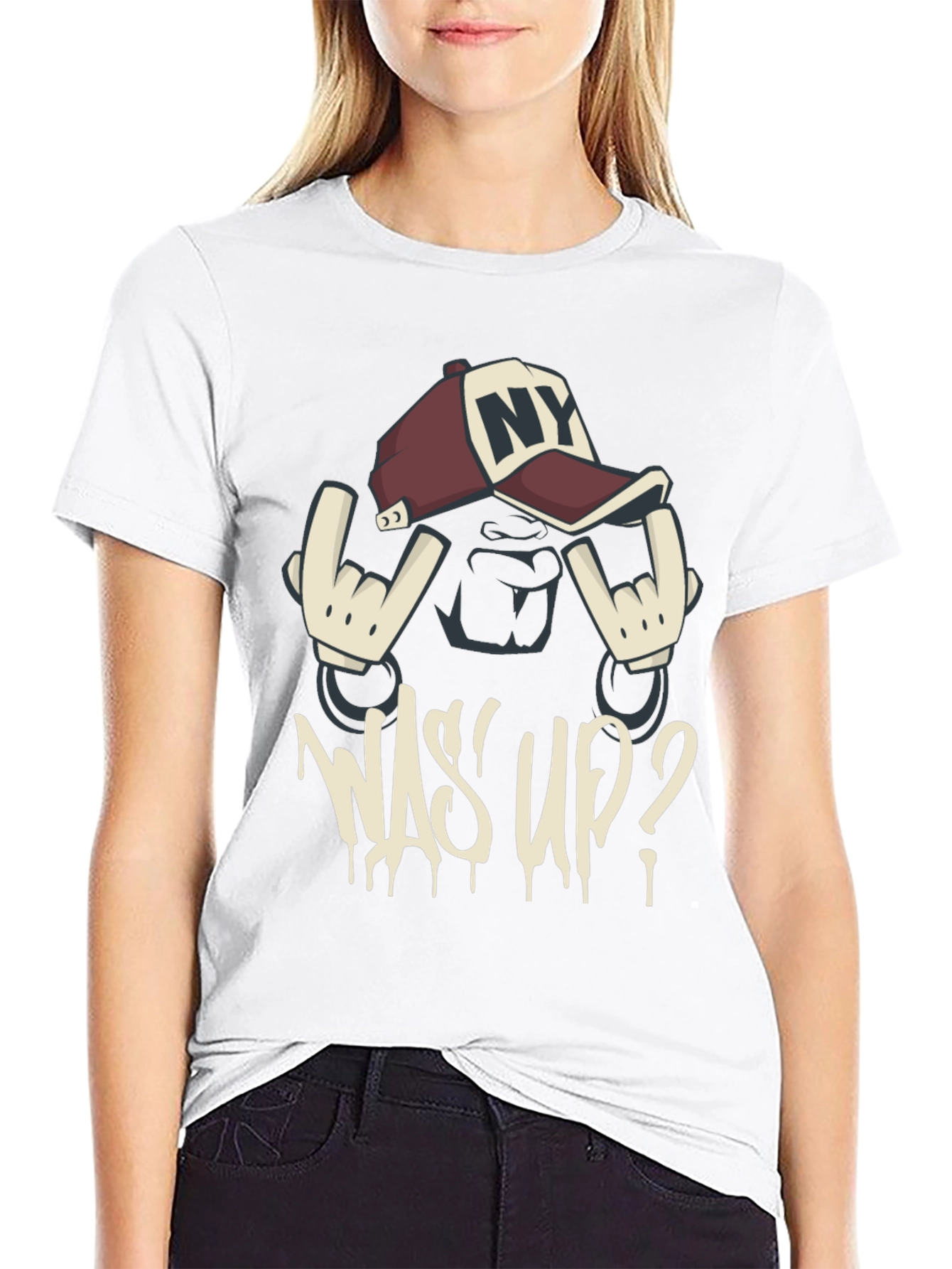 Cool Graphic Tee - Was Up? Black T-Shirt