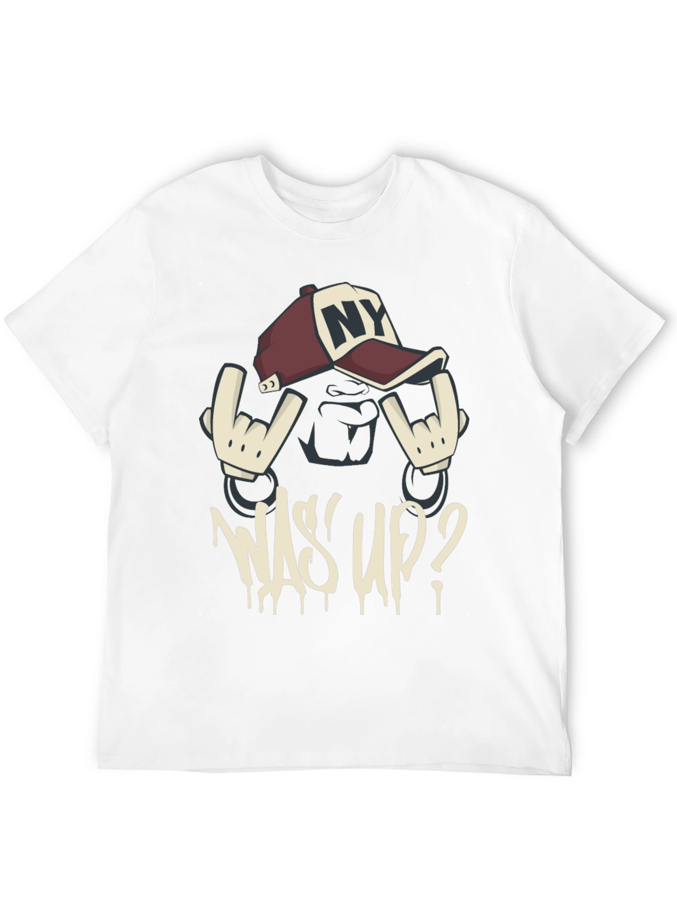 Cool Graphic Tee - Was Up? Black T-Shirt