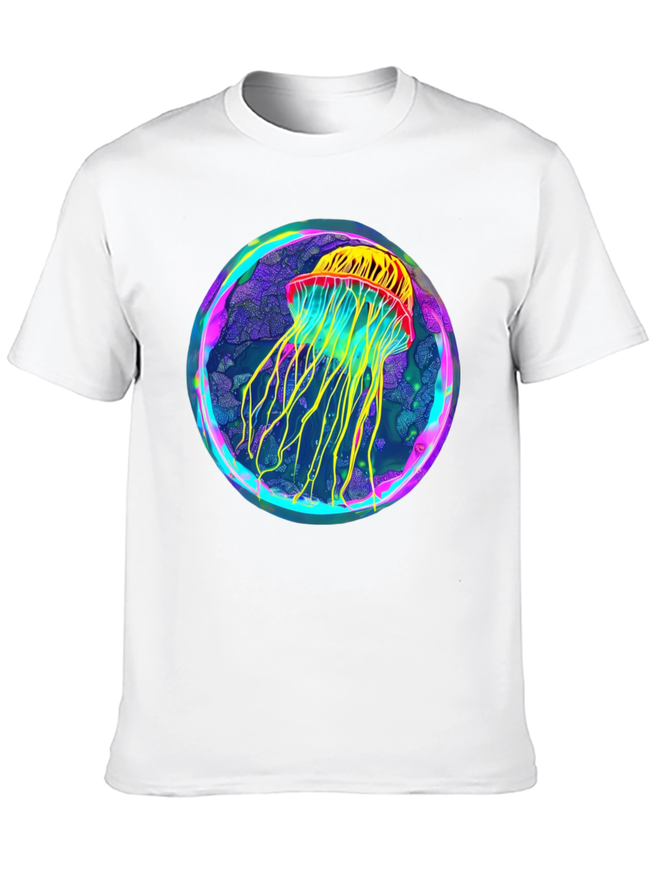 Neon Jellyfish Graphic Black Tee