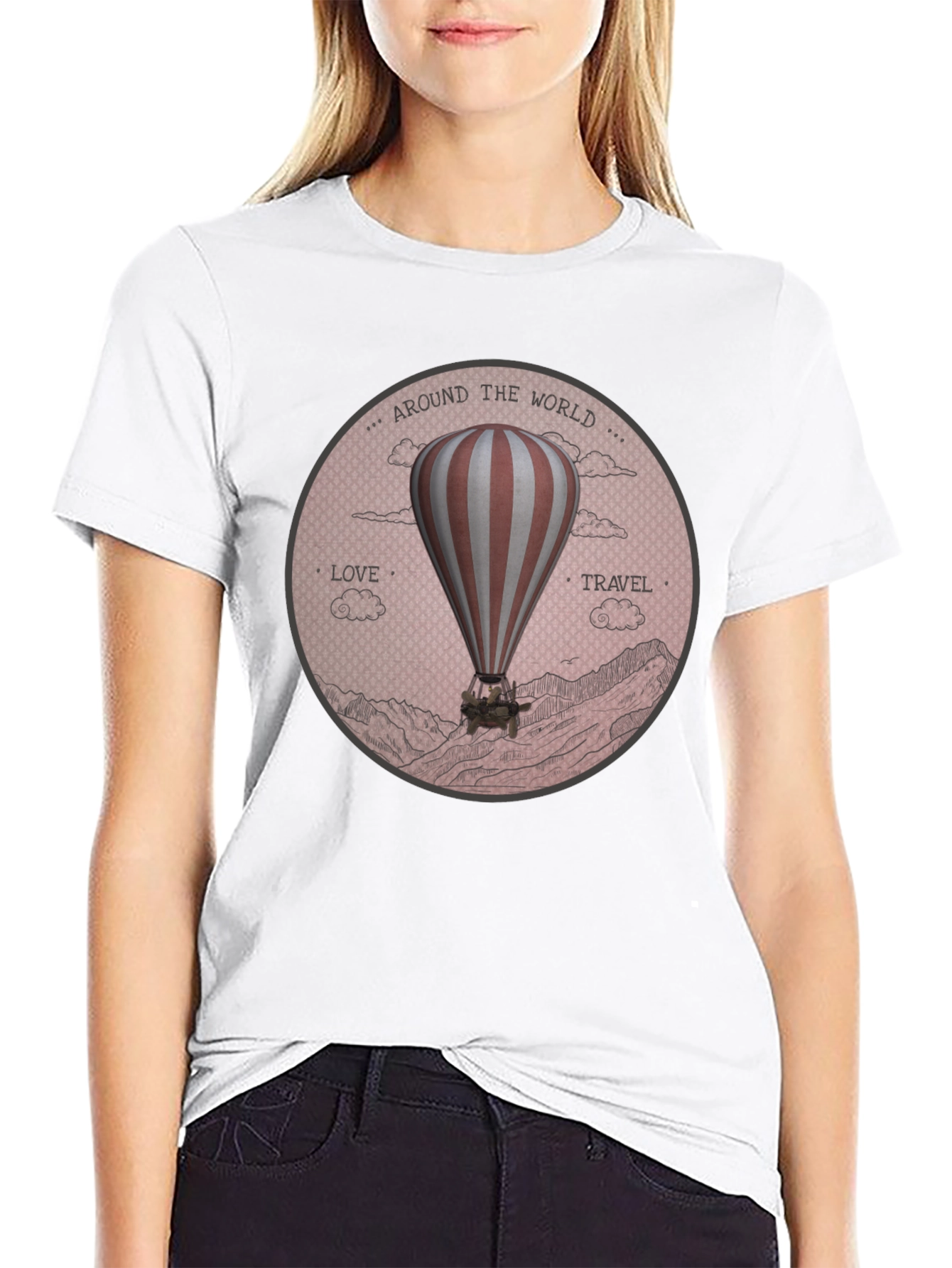 Around the World Hot Air Balloon Graphic Tee