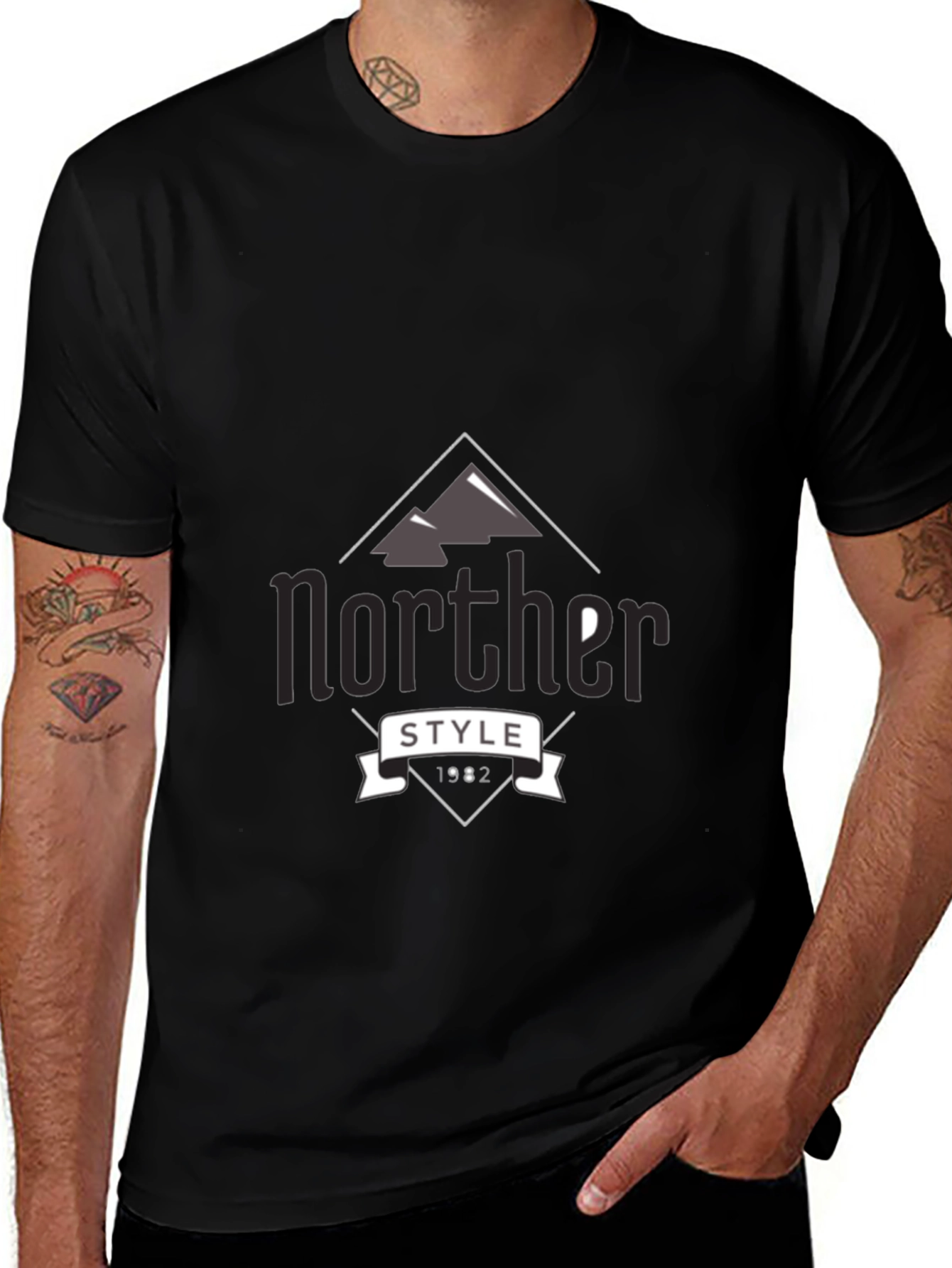 Norther Style Graphic Tee - Mens Black T-Shirt