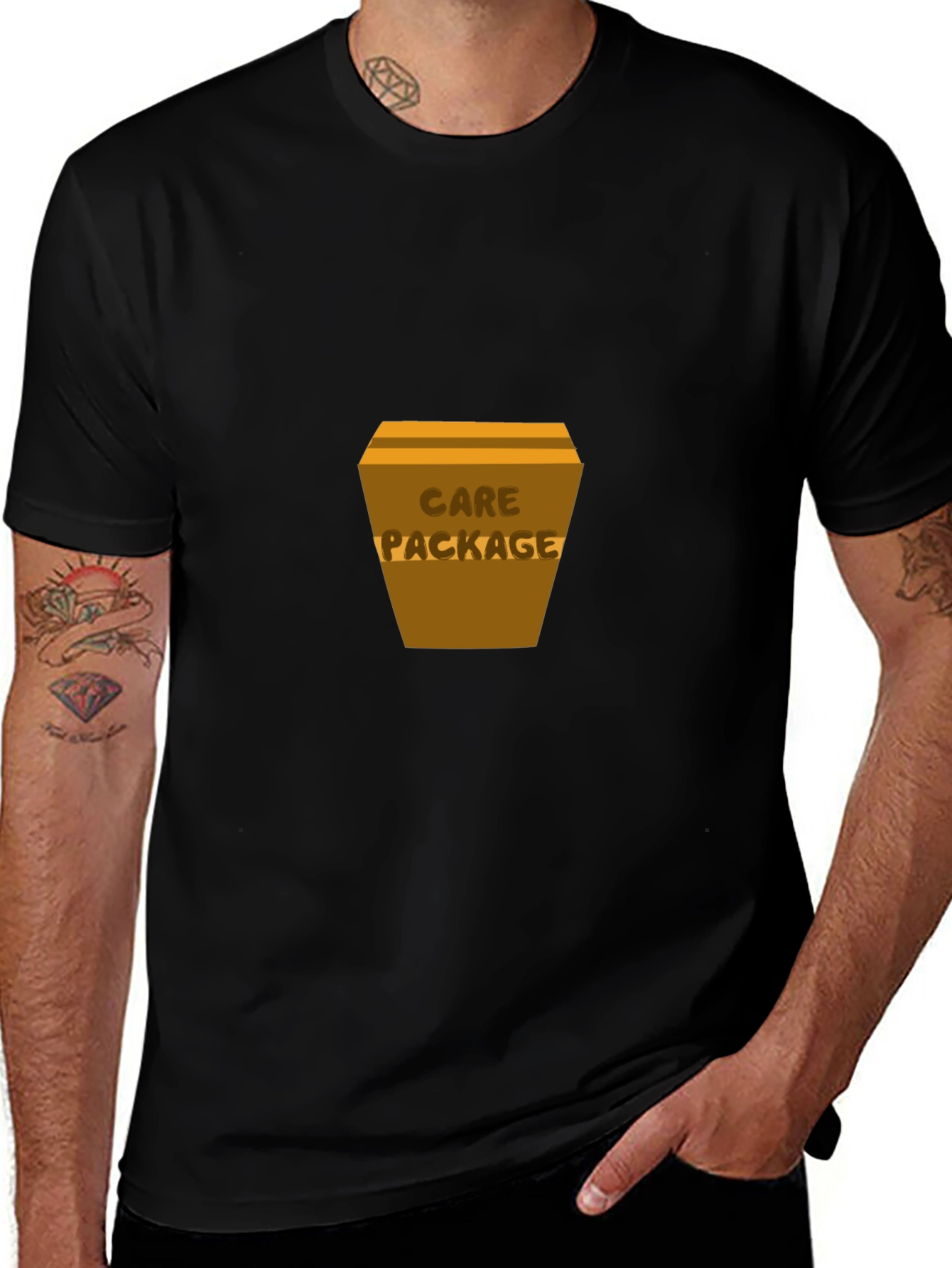 Care Package T-Shirt - Classic Black Cotton Tee