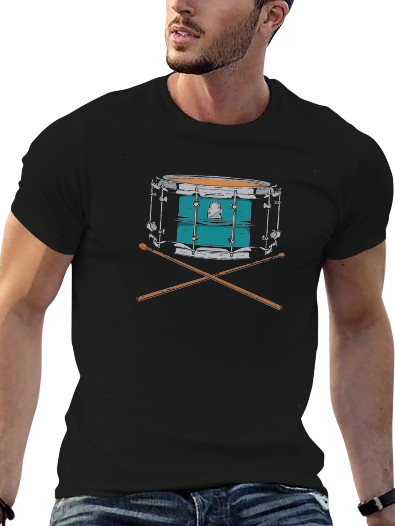 Drum Graphic T-Shirt - Black