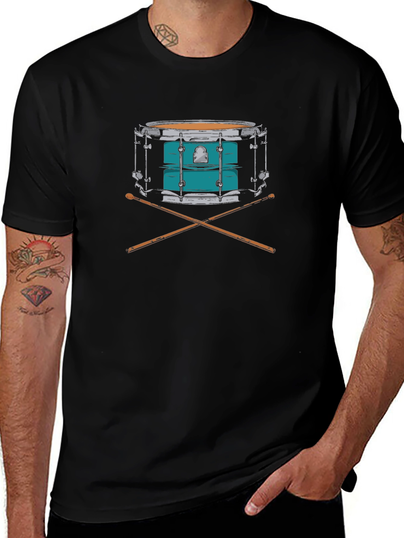 Drum Graphic T-Shirt - Black
