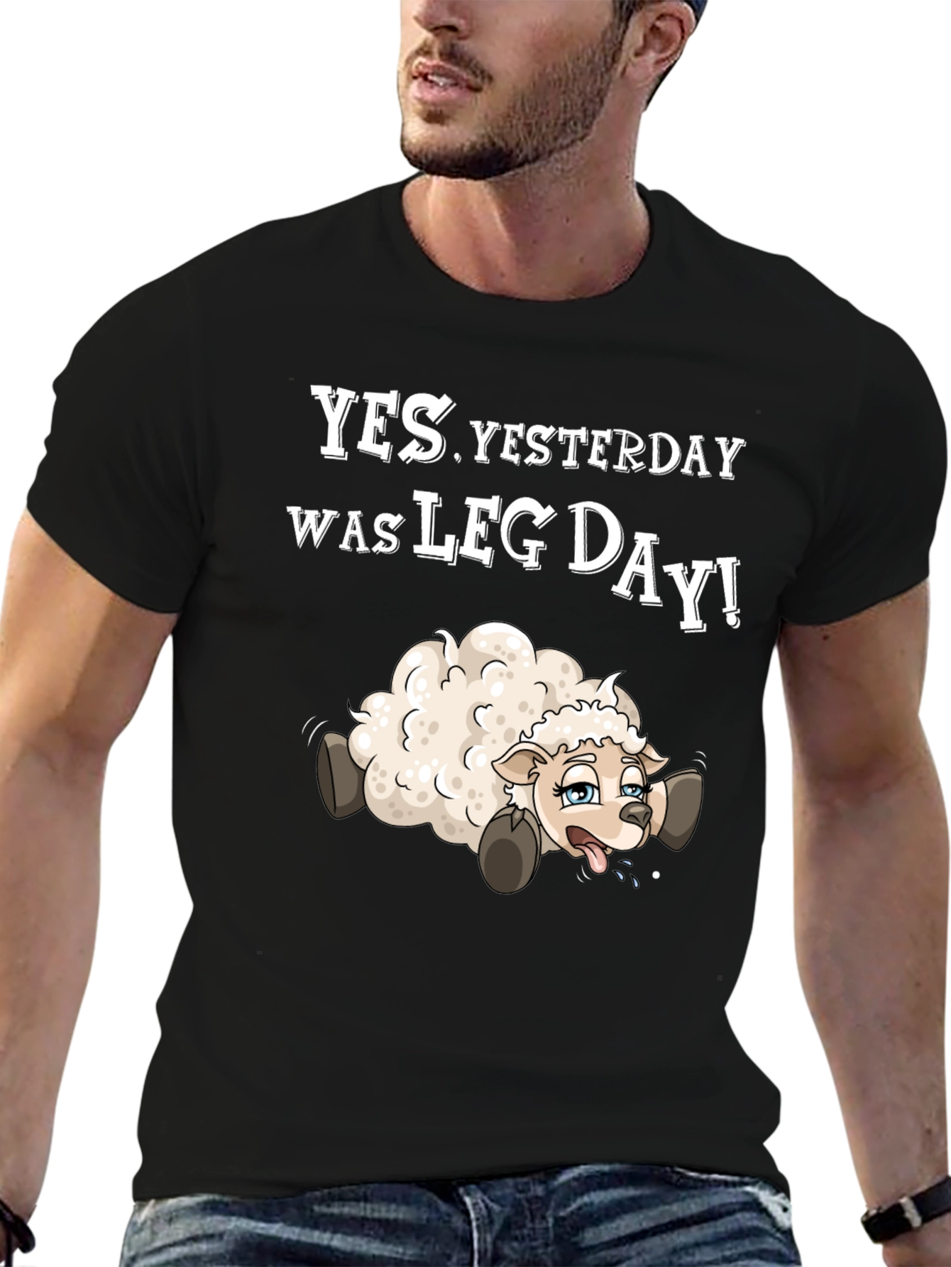 Funny Leg Day T-Shirt - Sheep Design