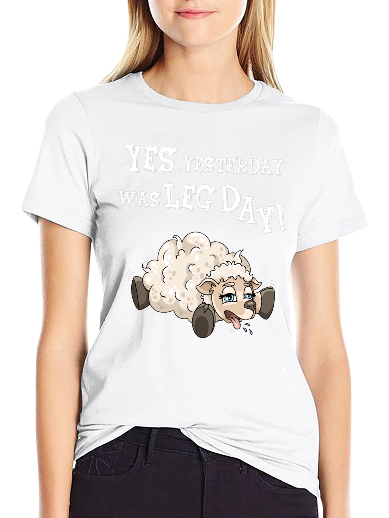 Funny Leg Day T-Shirt - Sheep Design