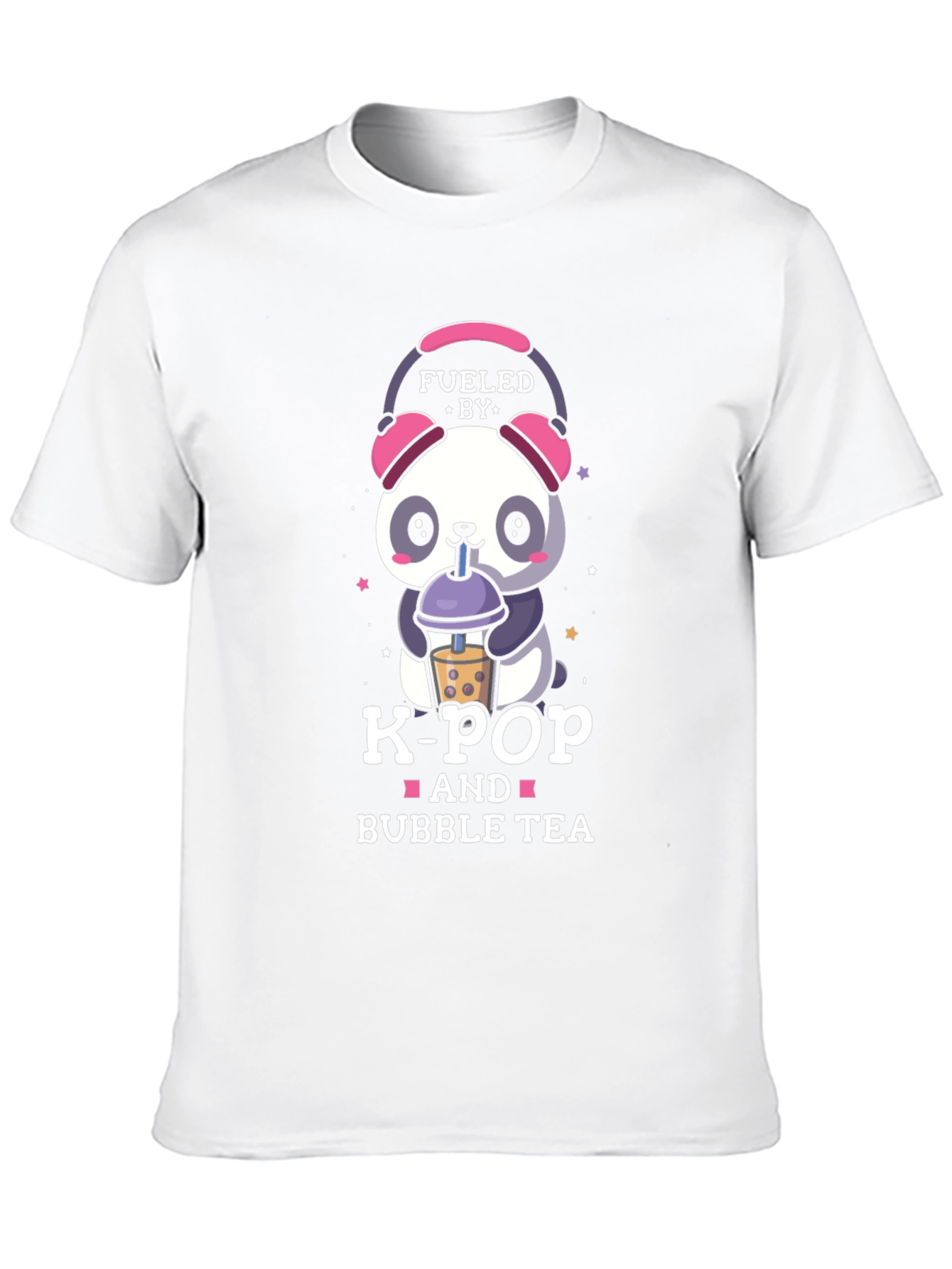 K-Pop and Bubble Tea Panda Graphic T-Shirt
