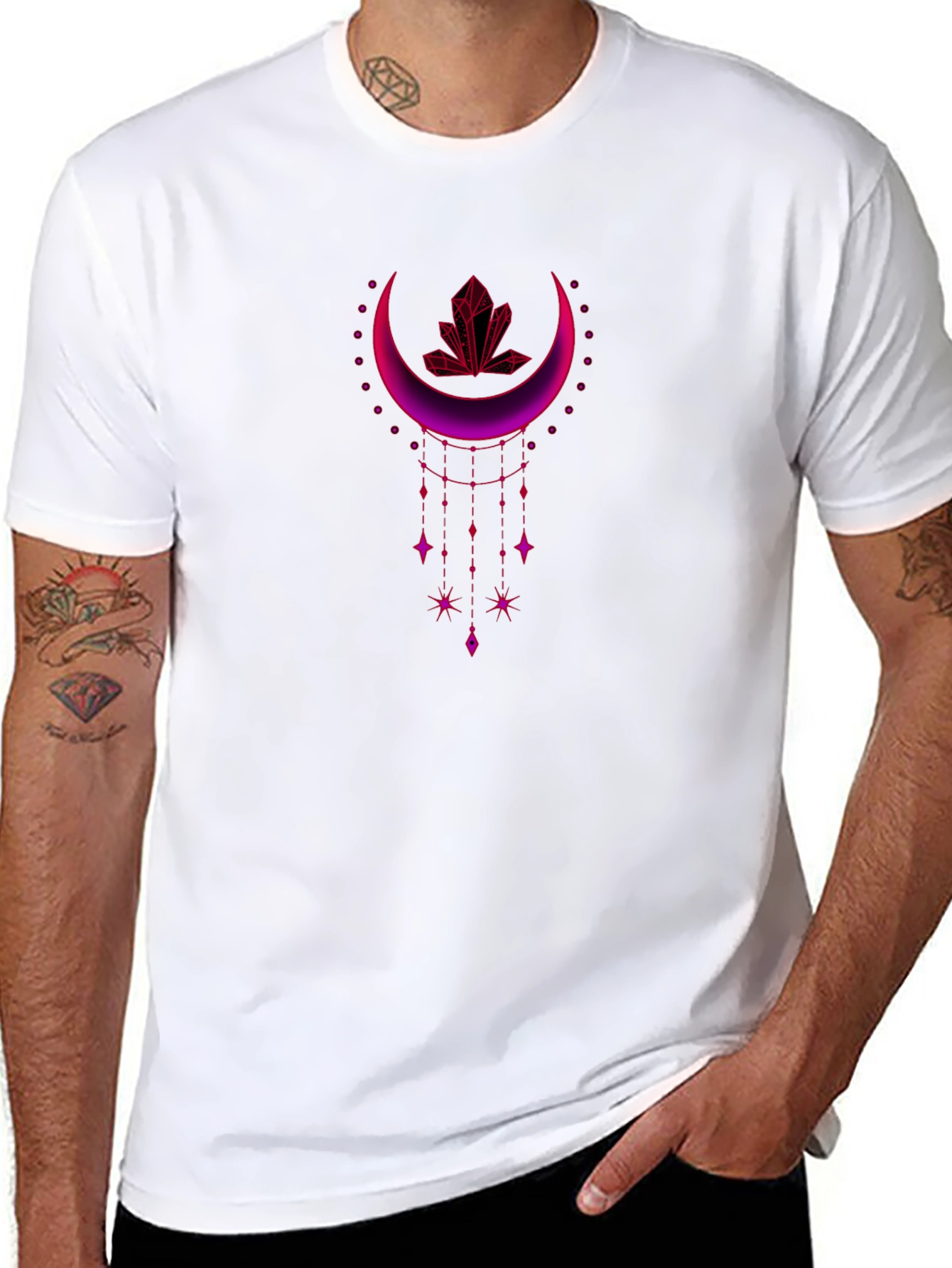 Mystic Moon Crystal Graphic Tee - Black