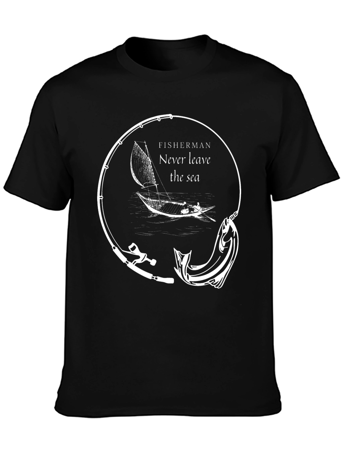 Fisherman Never Leave the Sea Graphic Tee