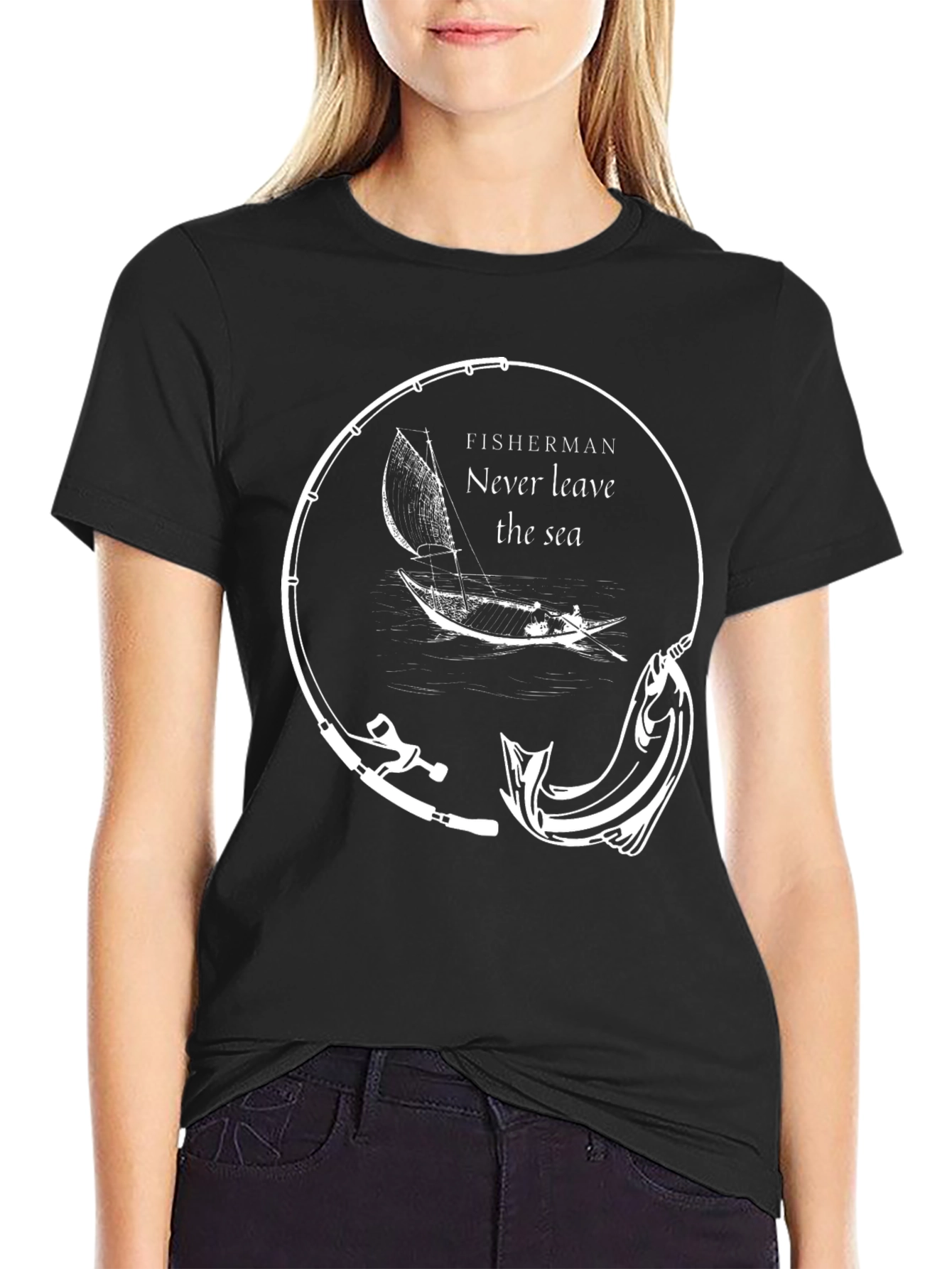 Fisherman Never Leave the Sea Graphic Tee