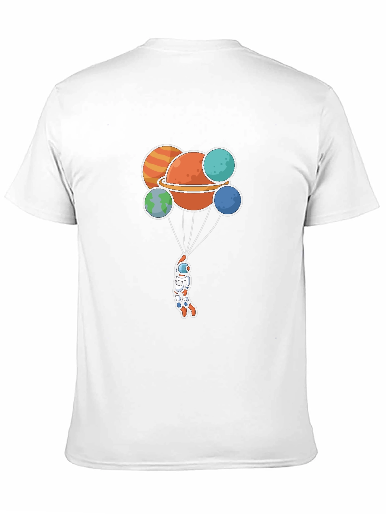 Astronaut Planets Graphic Tee - Black Crew Neck