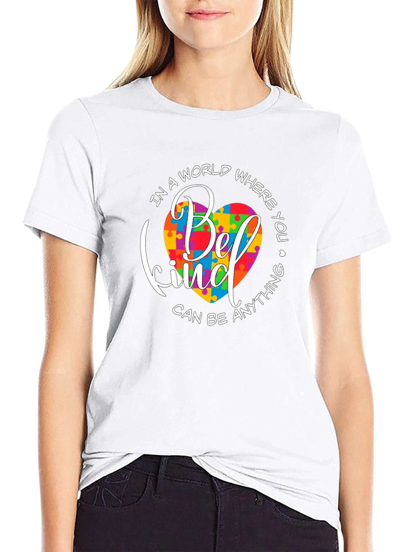 Be Kind Autism Awareness Puzzle Heart T-Shirt