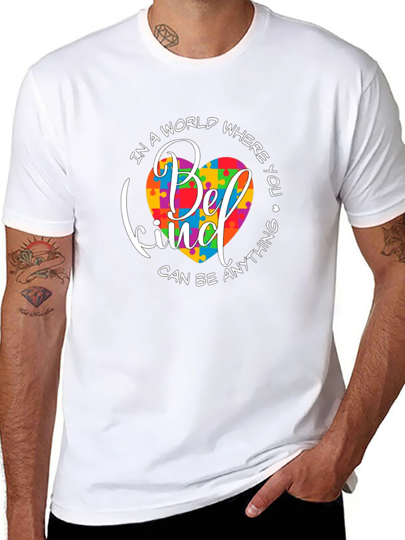 Be Kind Autism Awareness Puzzle Heart T-Shirt