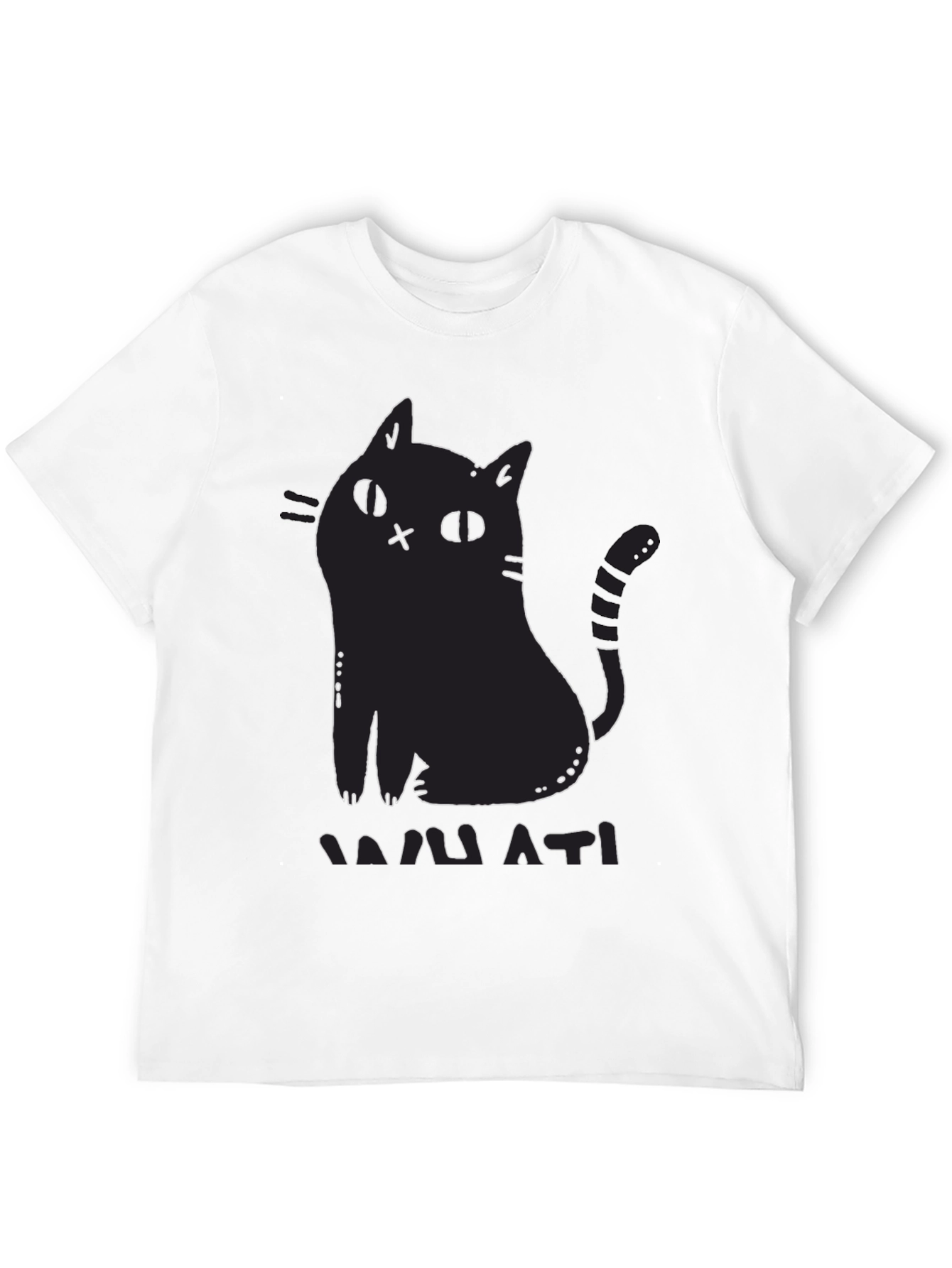 Black Cat Graphic Print T-Shirt - Mamati