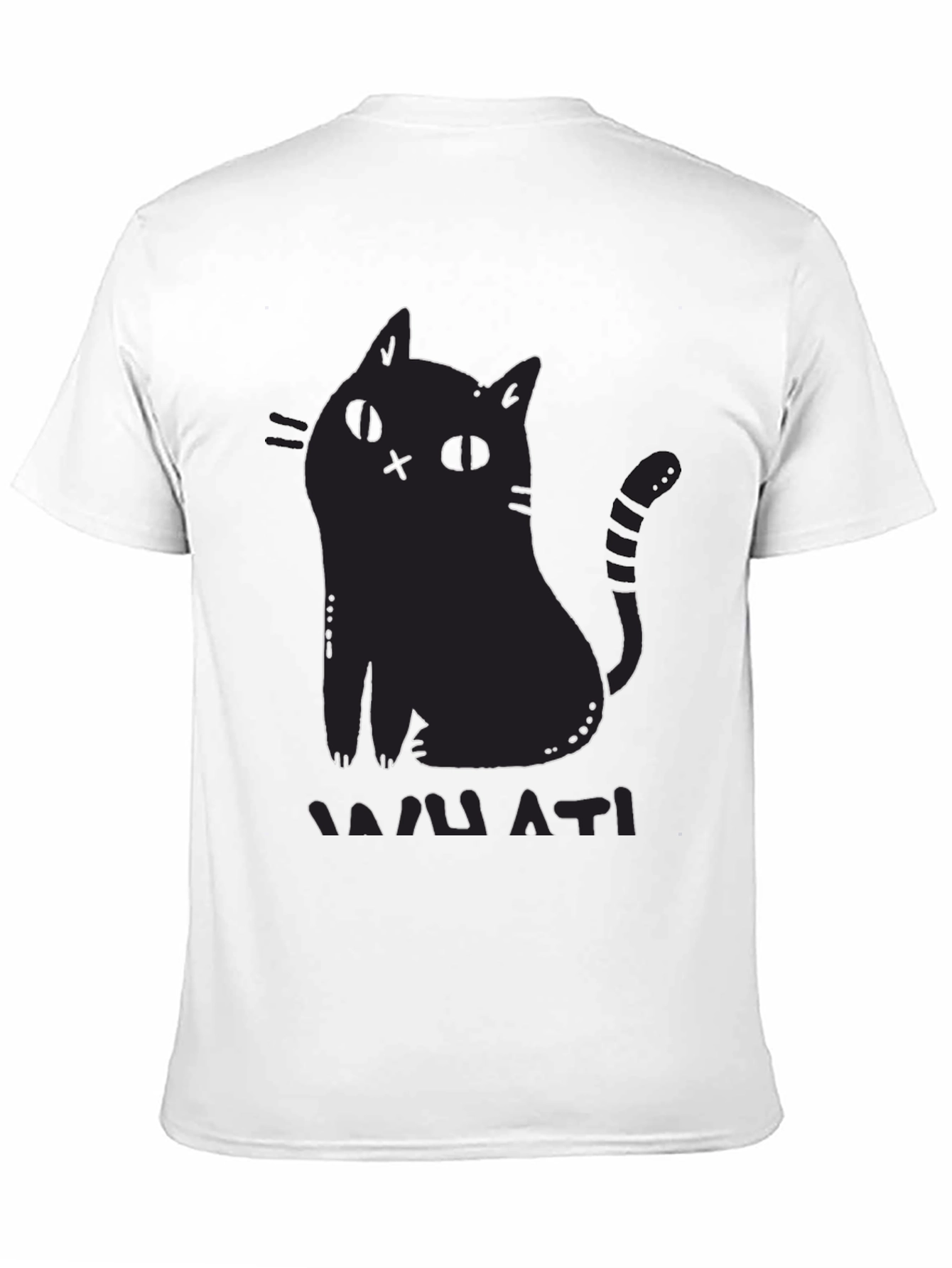 Black Cat Graphic Print T-Shirt - Mamati