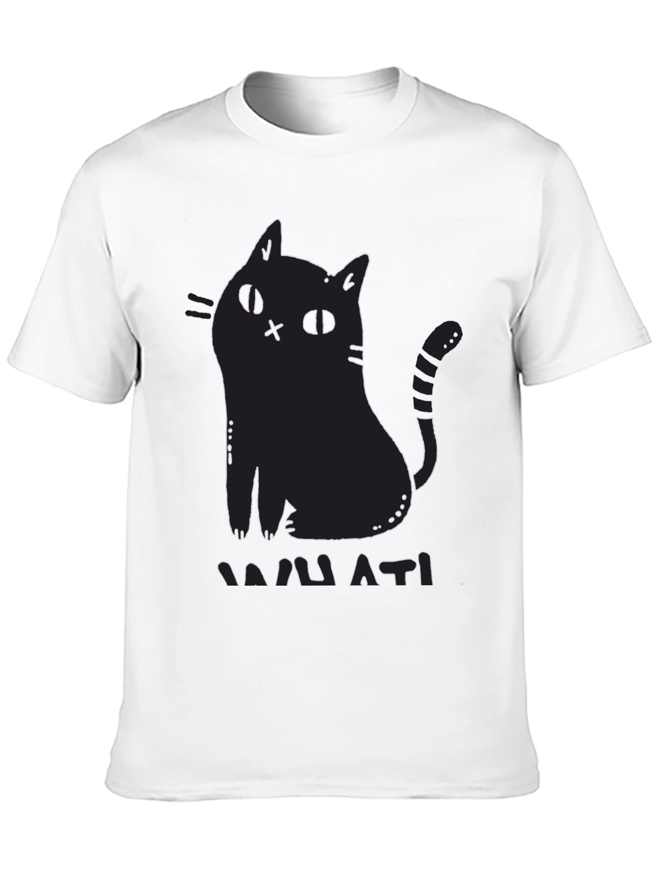 Black Cat Graphic Print T-Shirt - Mamati