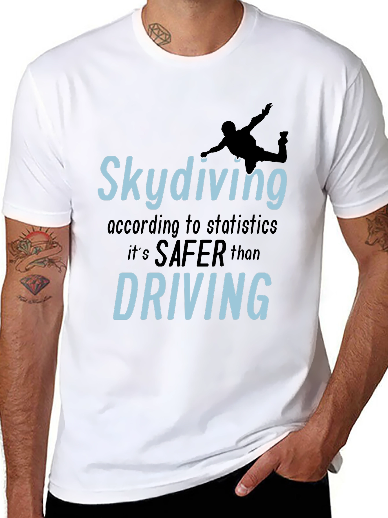 Skydiving Safer Than Driving T-Shirt