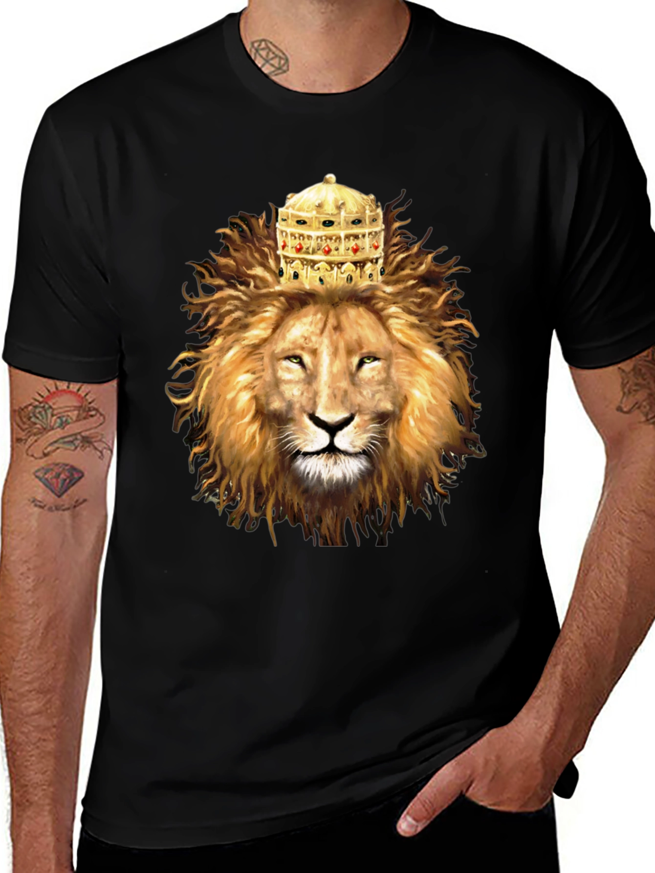 Lion King Graphic Tee - Black Cotton Blend