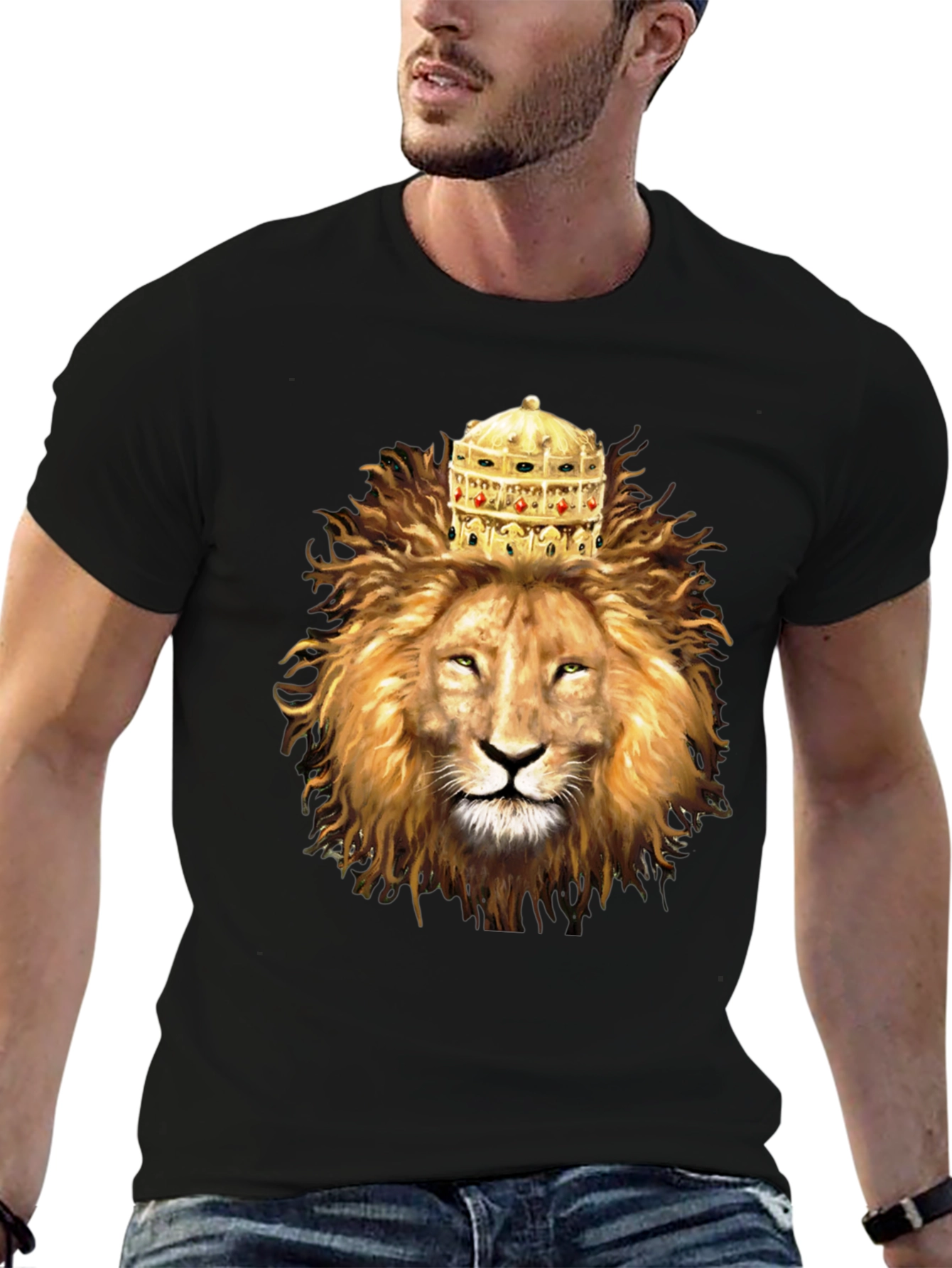 Lion King Graphic Tee - Black Cotton Blend