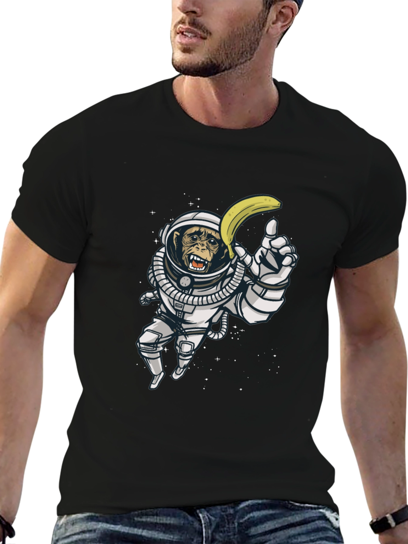 Monkey Astronaut Graphic Tee - Banana in Space!