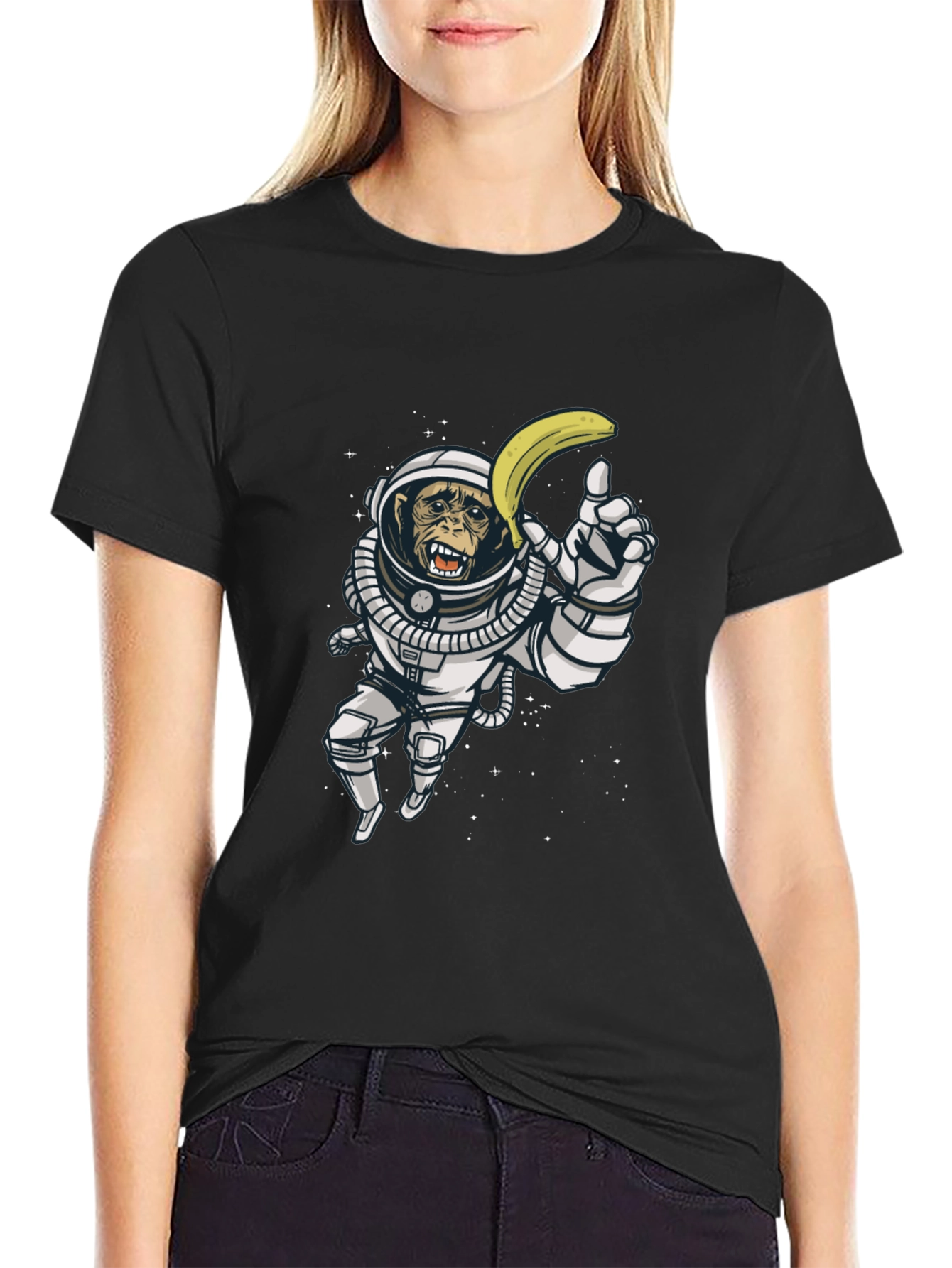 Monkey Astronaut Graphic Tee - Banana in Space!