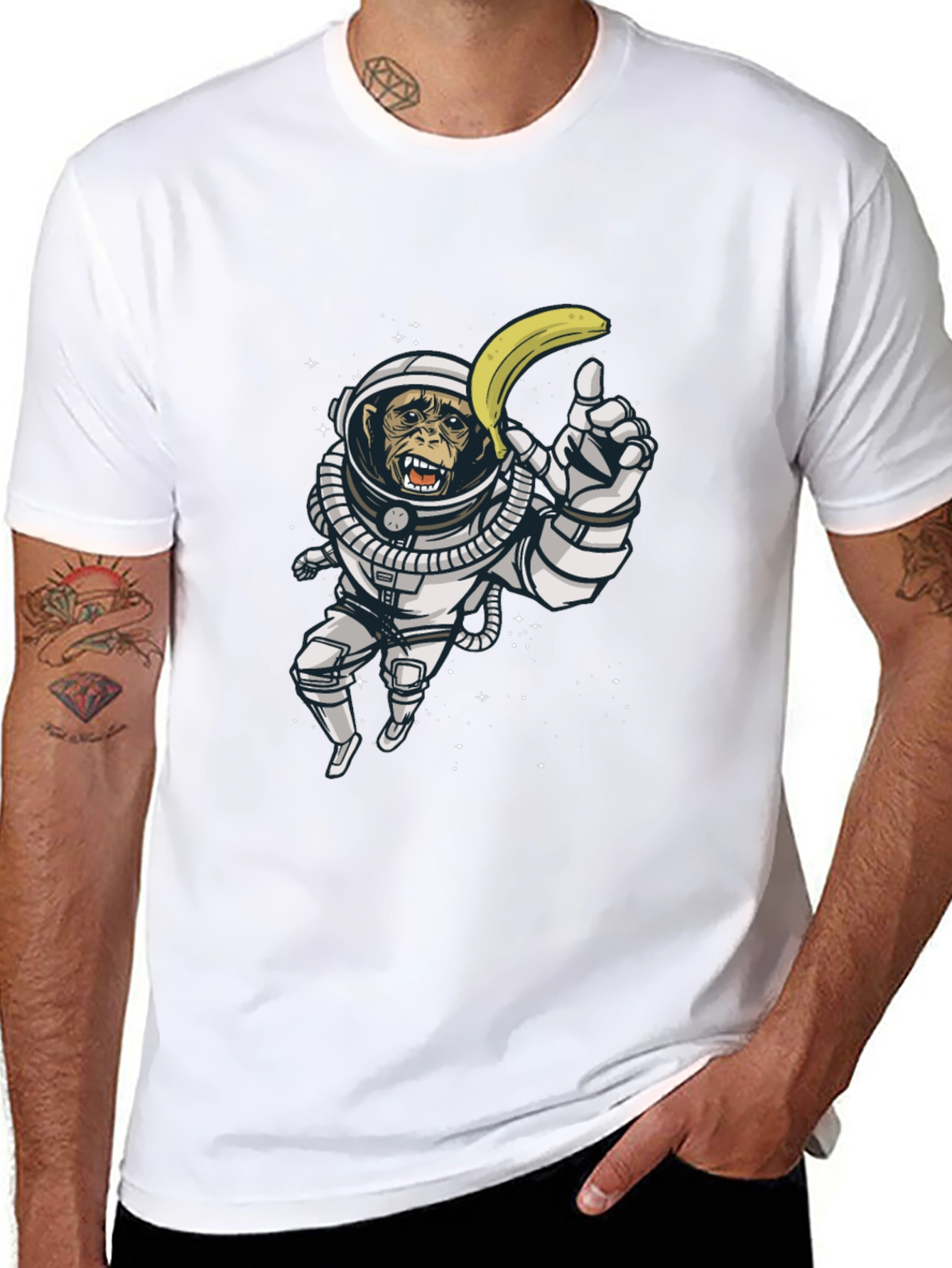 Monkey Astronaut Graphic Tee - Banana in Space!