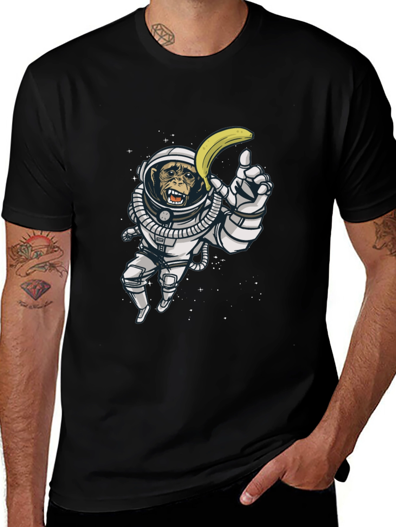 Monkey Astronaut Graphic Tee - Banana in Space!
