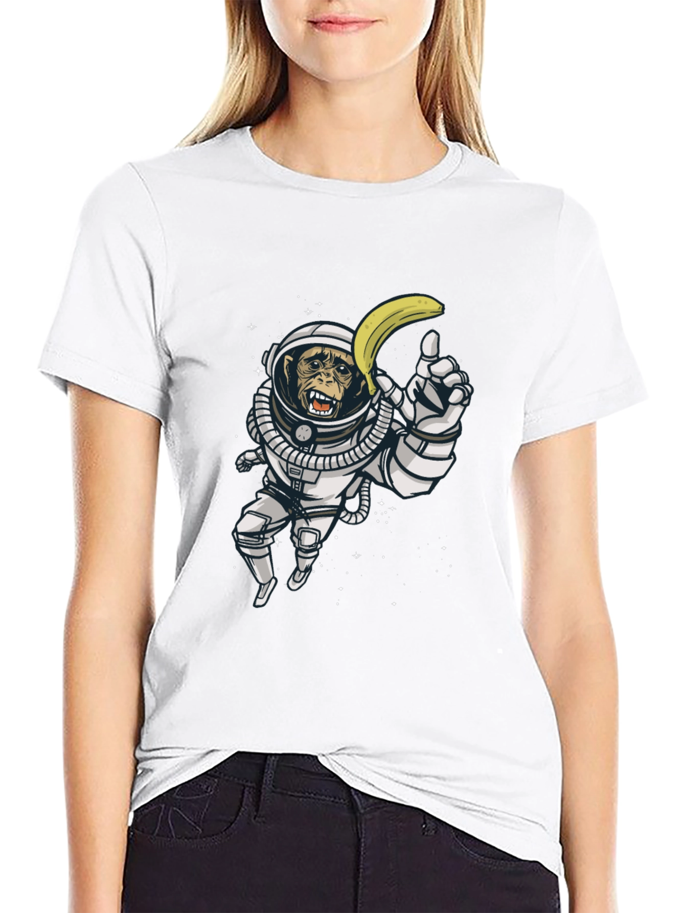 Monkey Astronaut Graphic Tee - Banana in Space!