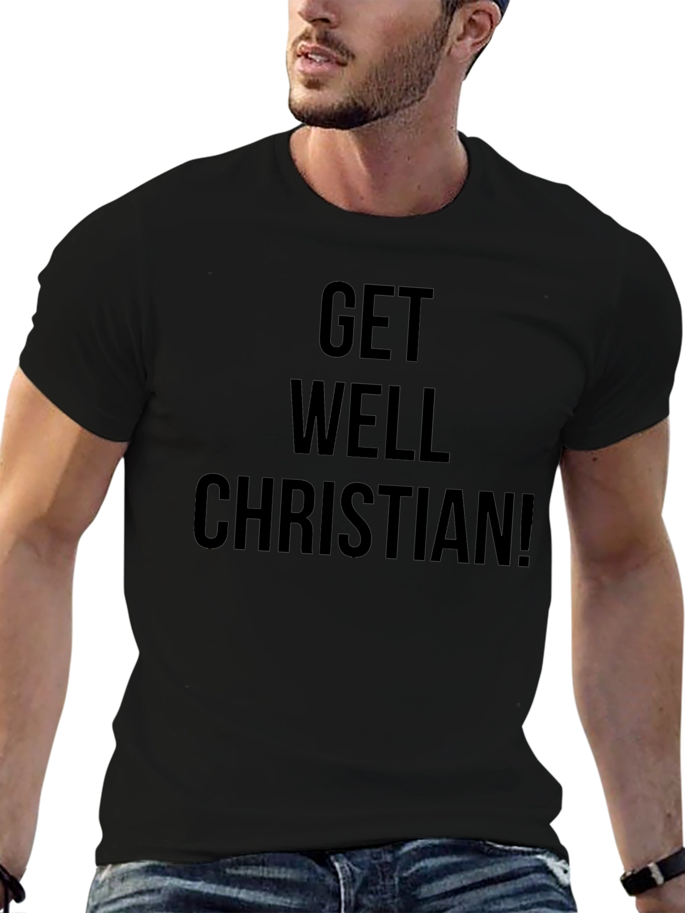 Get Well Christian! Black T-Shirt