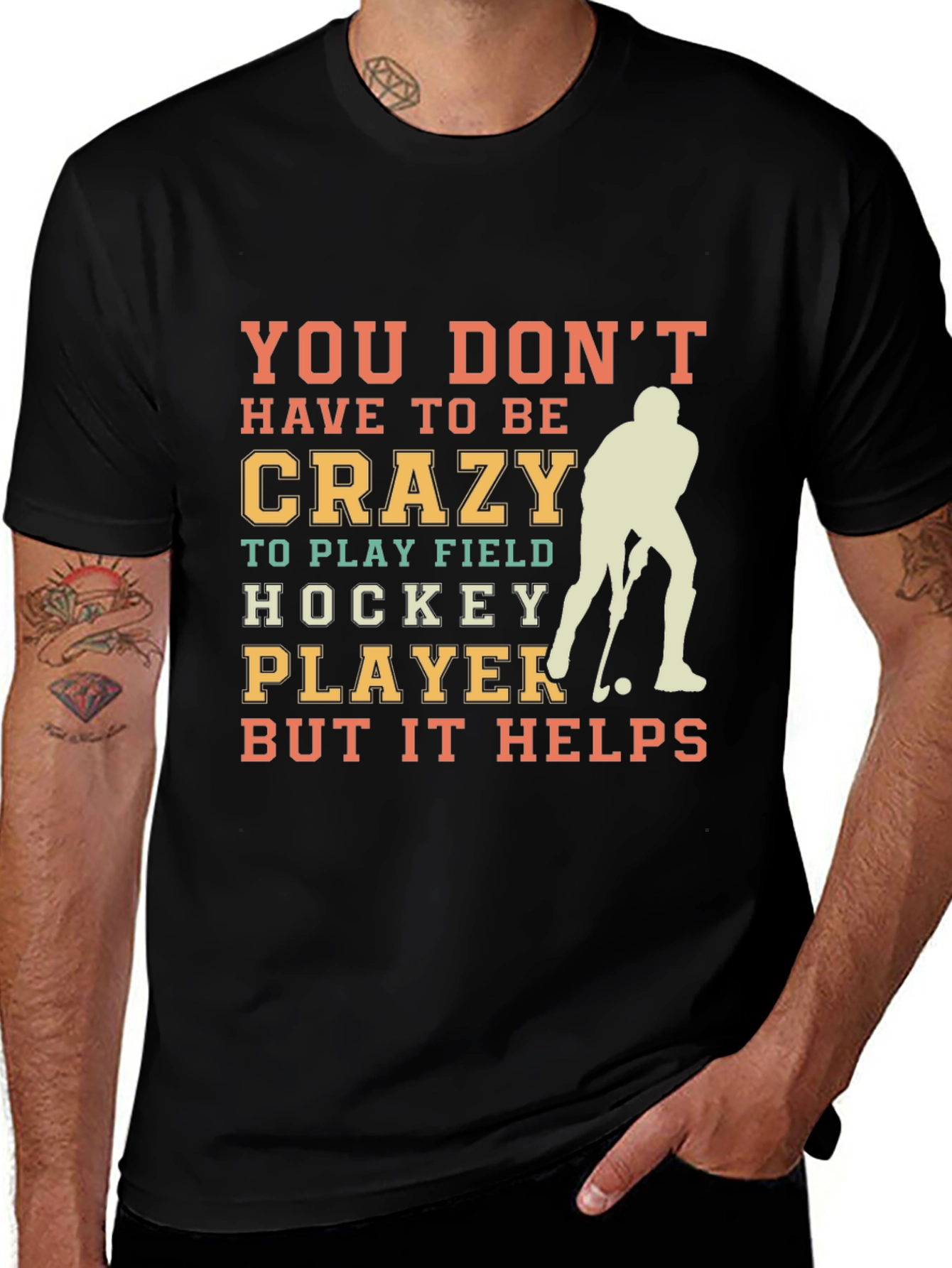 Crazy Field Hockey Player T-Shirt