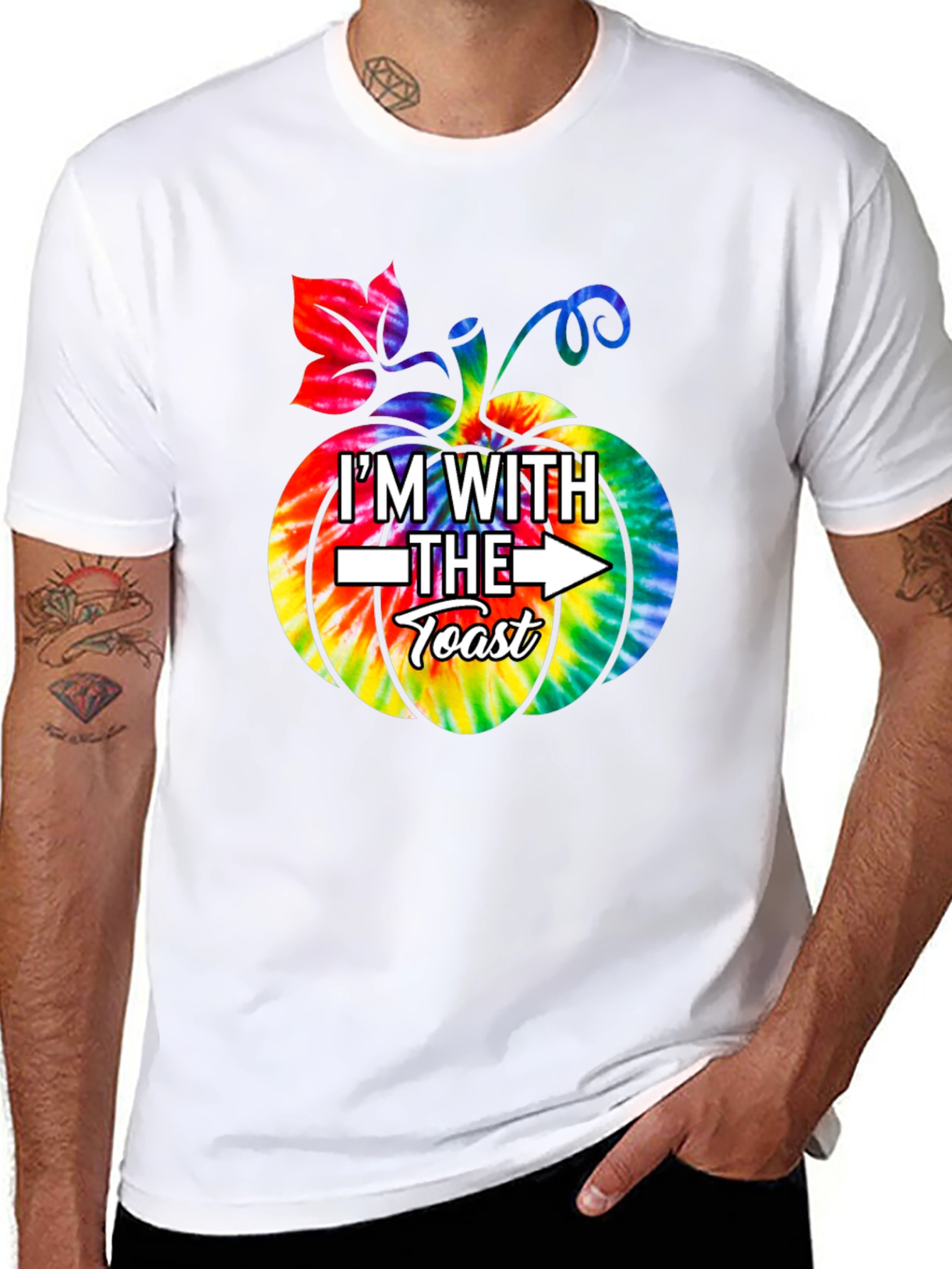 Im With The Toast Pumpkin Tie-Dye T-Shirt