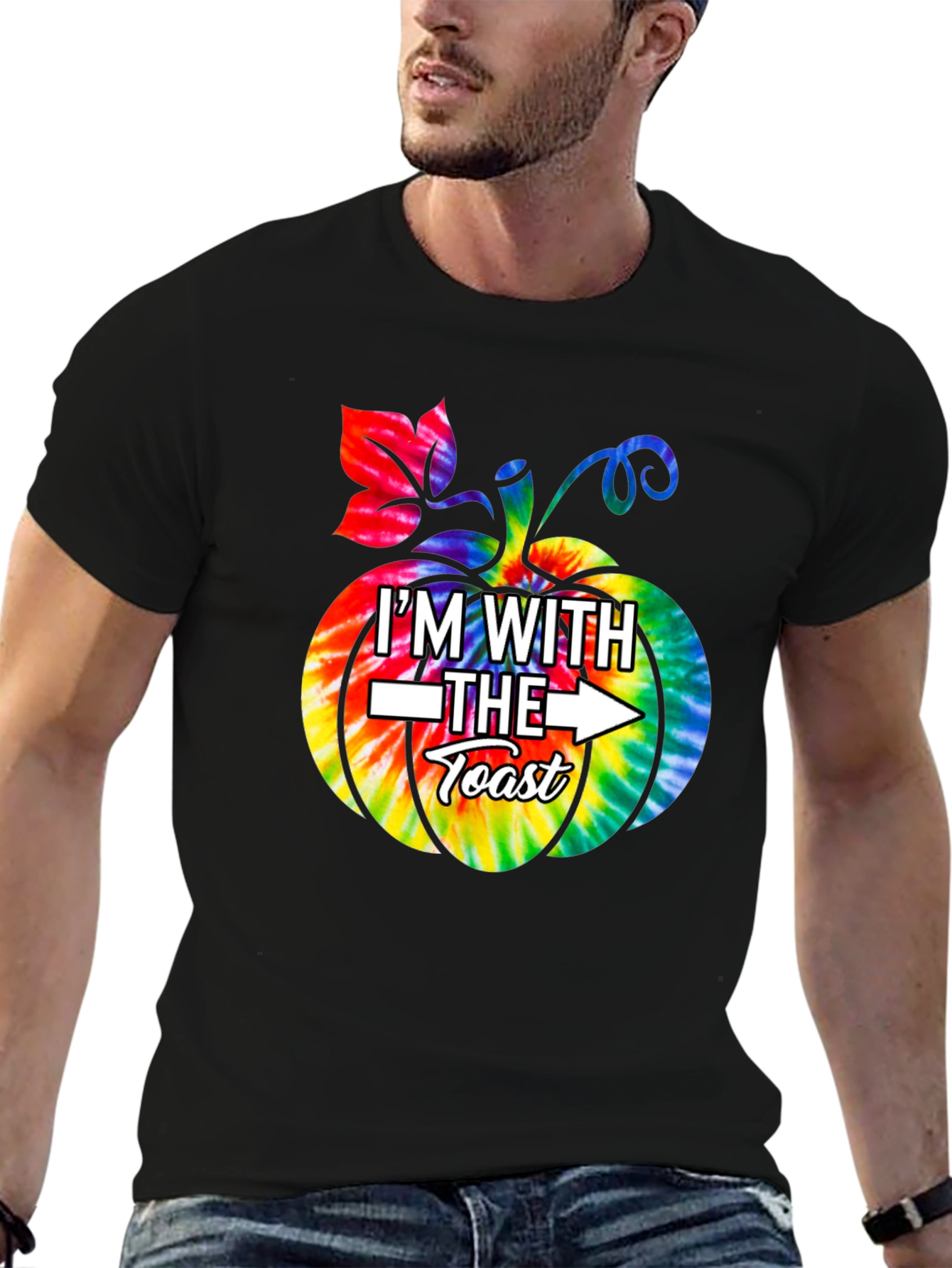 Im With The Toast Pumpkin Tie-Dye T-Shirt