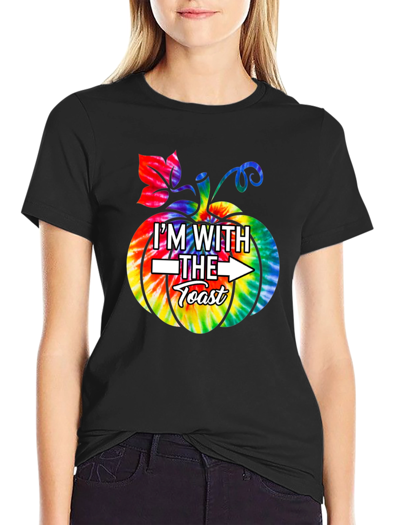 Im With The Toast Pumpkin Tie-Dye T-Shirt