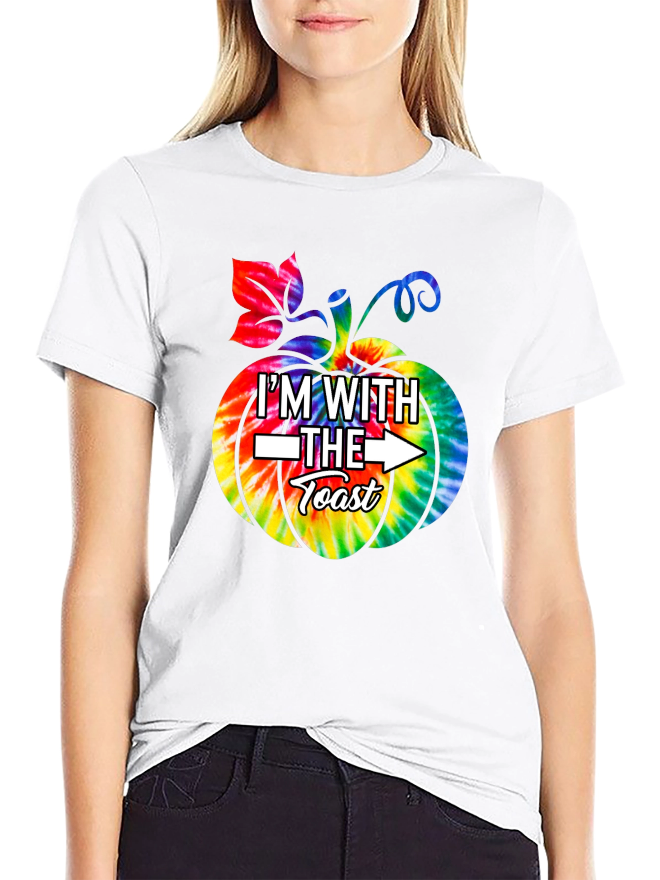 Im With The Toast Pumpkin Tie-Dye T-Shirt