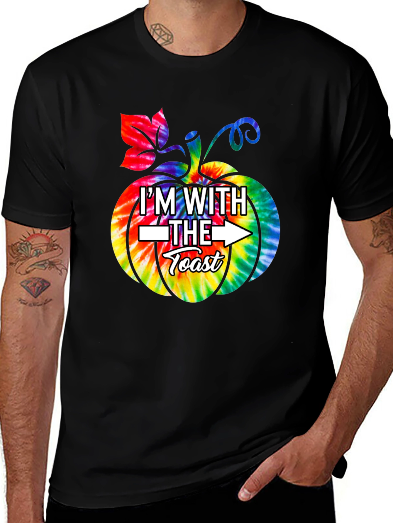 Im With The Toast Pumpkin Tie-Dye T-Shirt