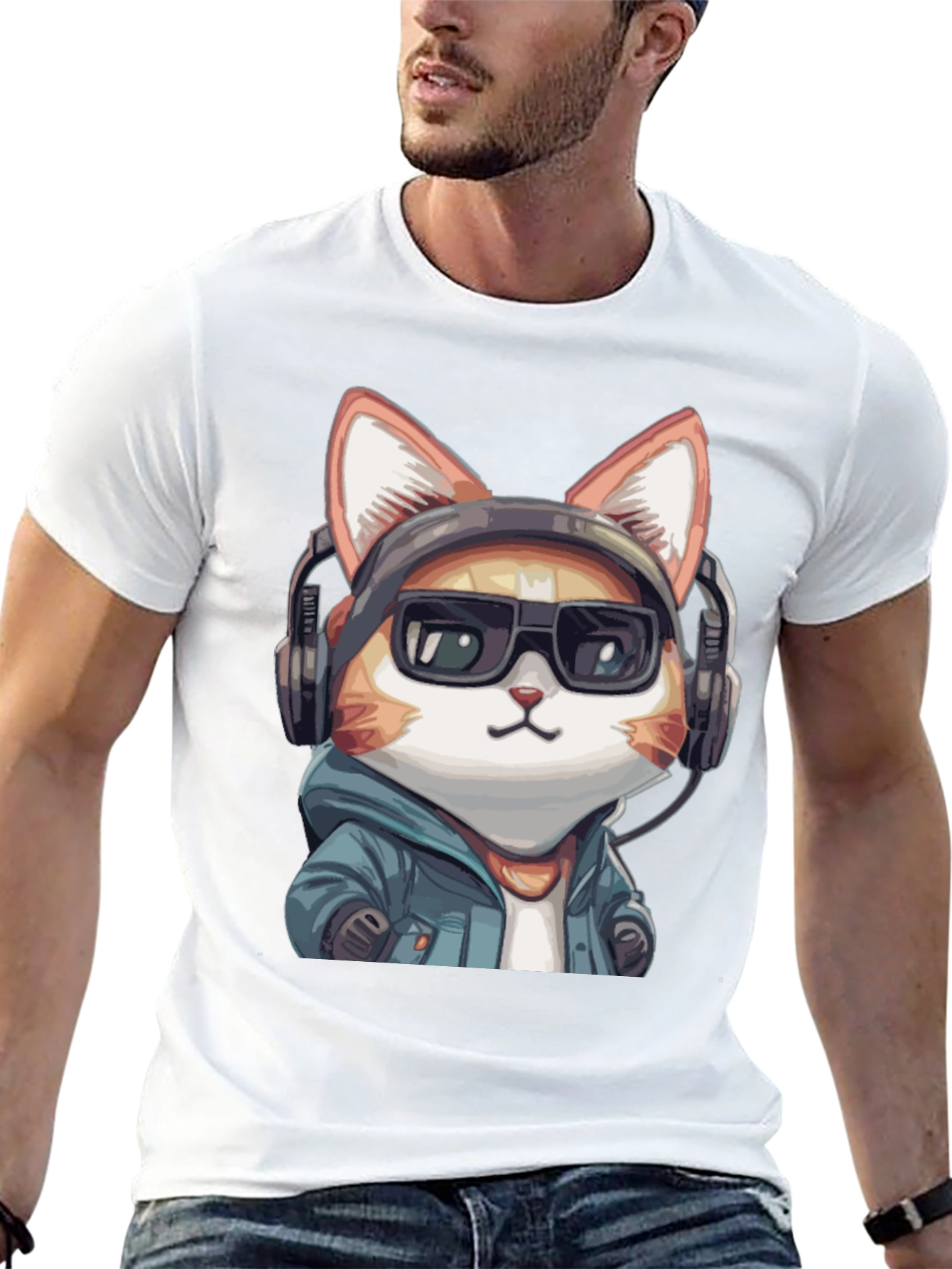 Cool Cat DJ Black T-Shirt