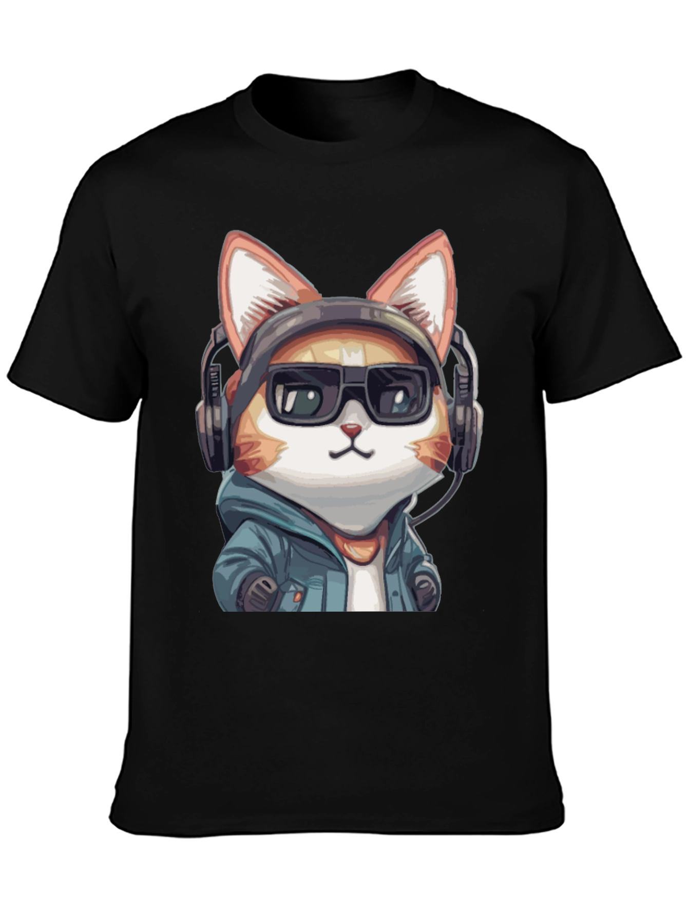 Cool Cat DJ Black T-Shirt