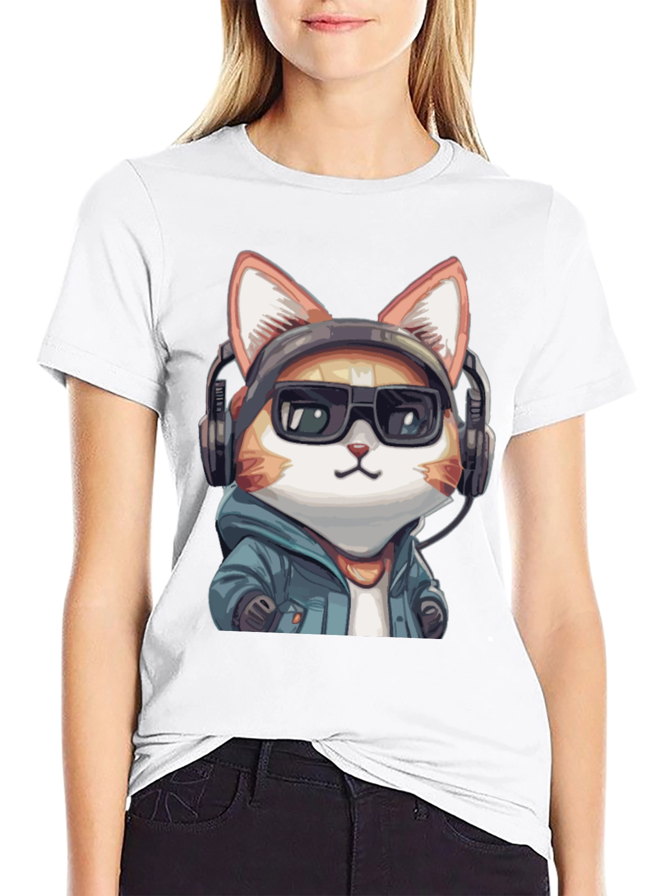 Cool Cat DJ Black T-Shirt