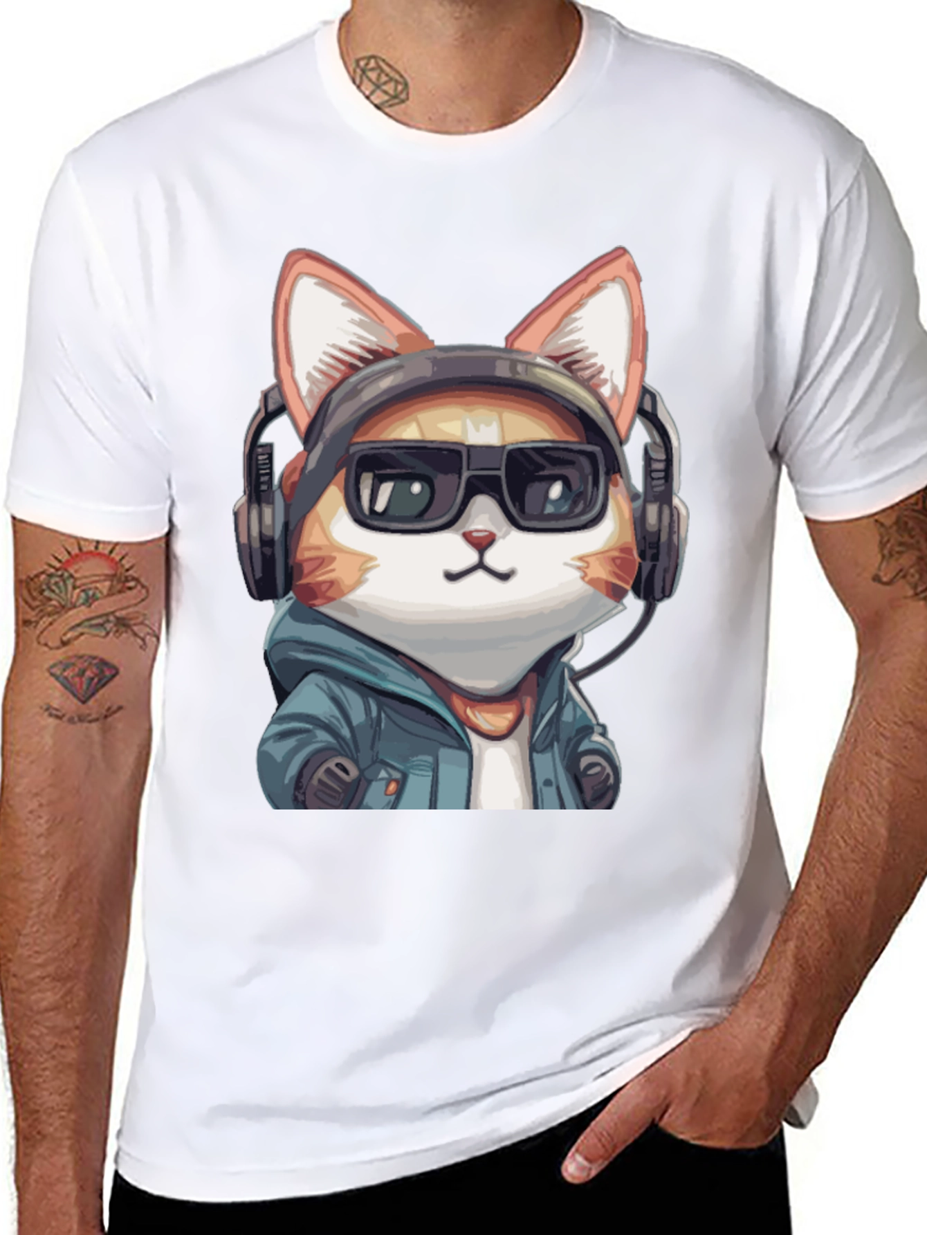 Cool Cat DJ Black T-Shirt