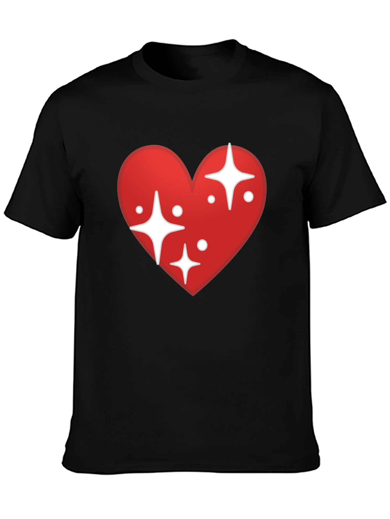 Sparkling Heart Graphic Black T-Shirt