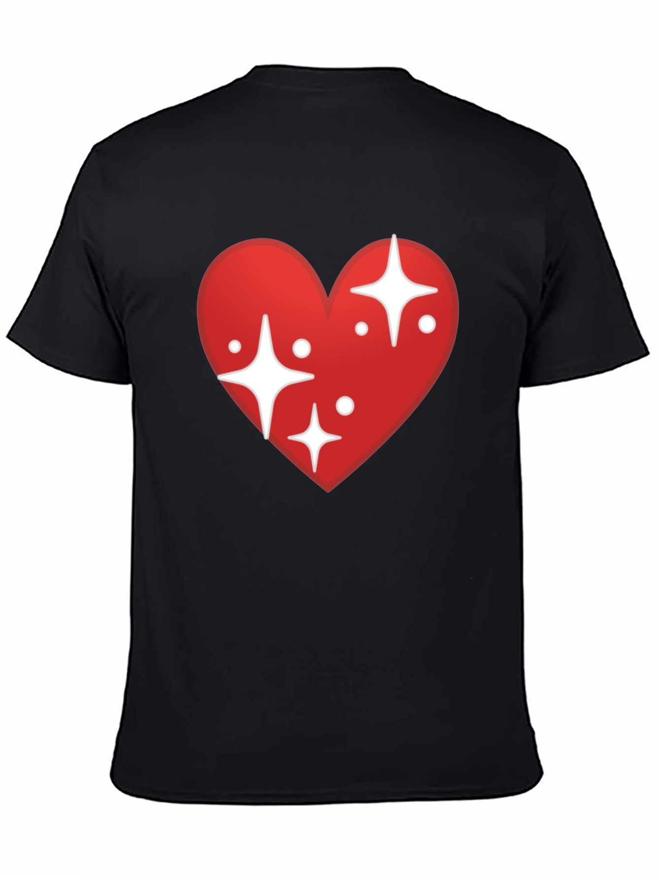 Sparkling Heart Graphic Black T-Shirt
