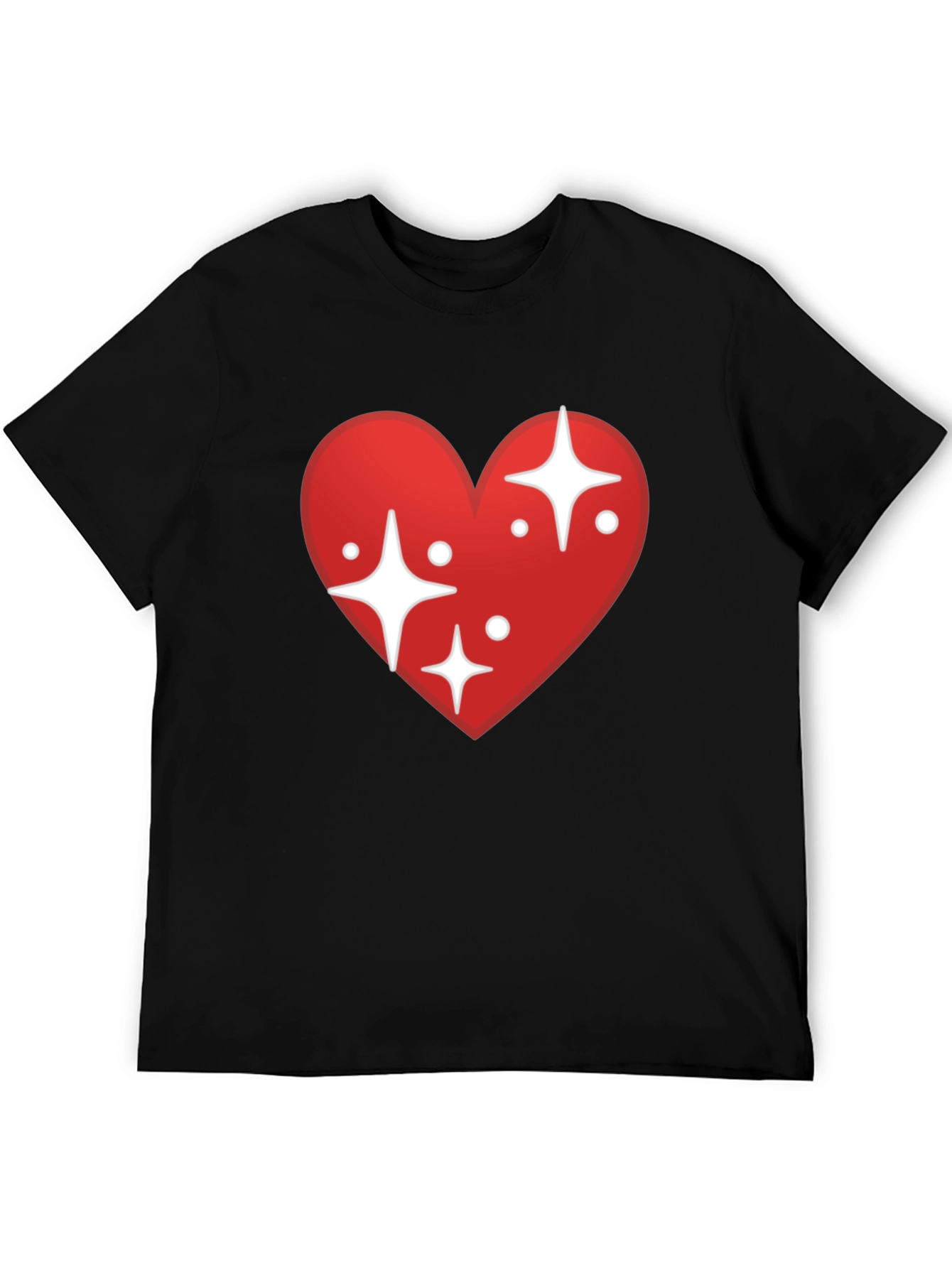 Sparkling Heart Graphic Black T-Shirt