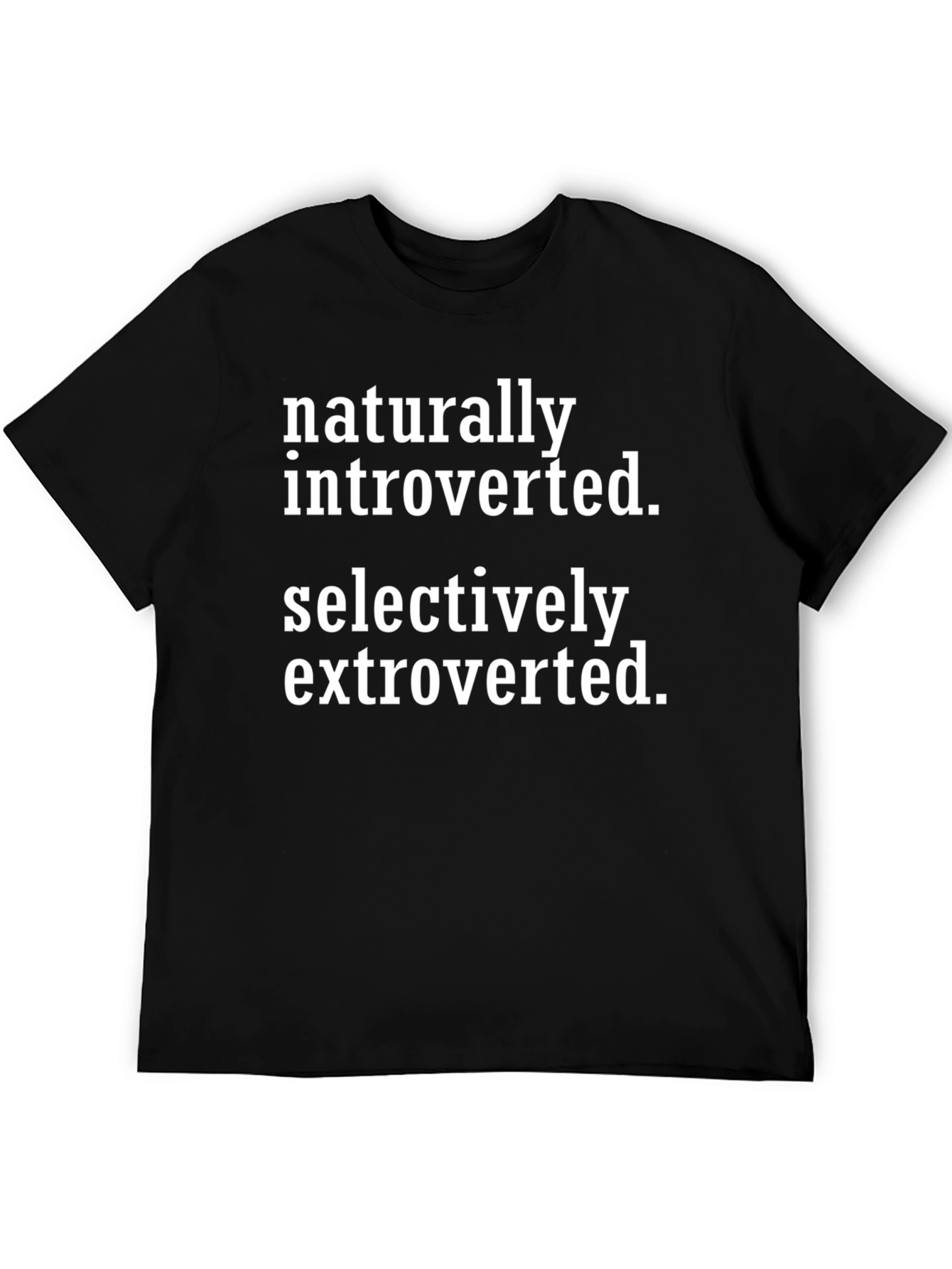 Introverted Extroverted Tee - Black Cotton Blend T-Shirt