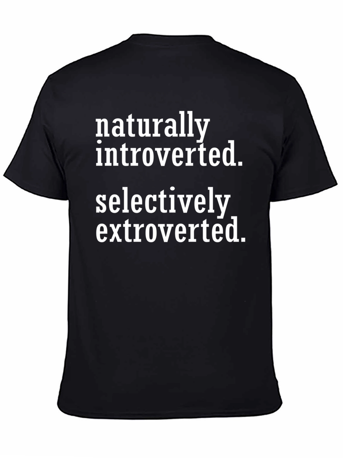 Introverted Extroverted Tee - Black Cotton Blend T-Shirt