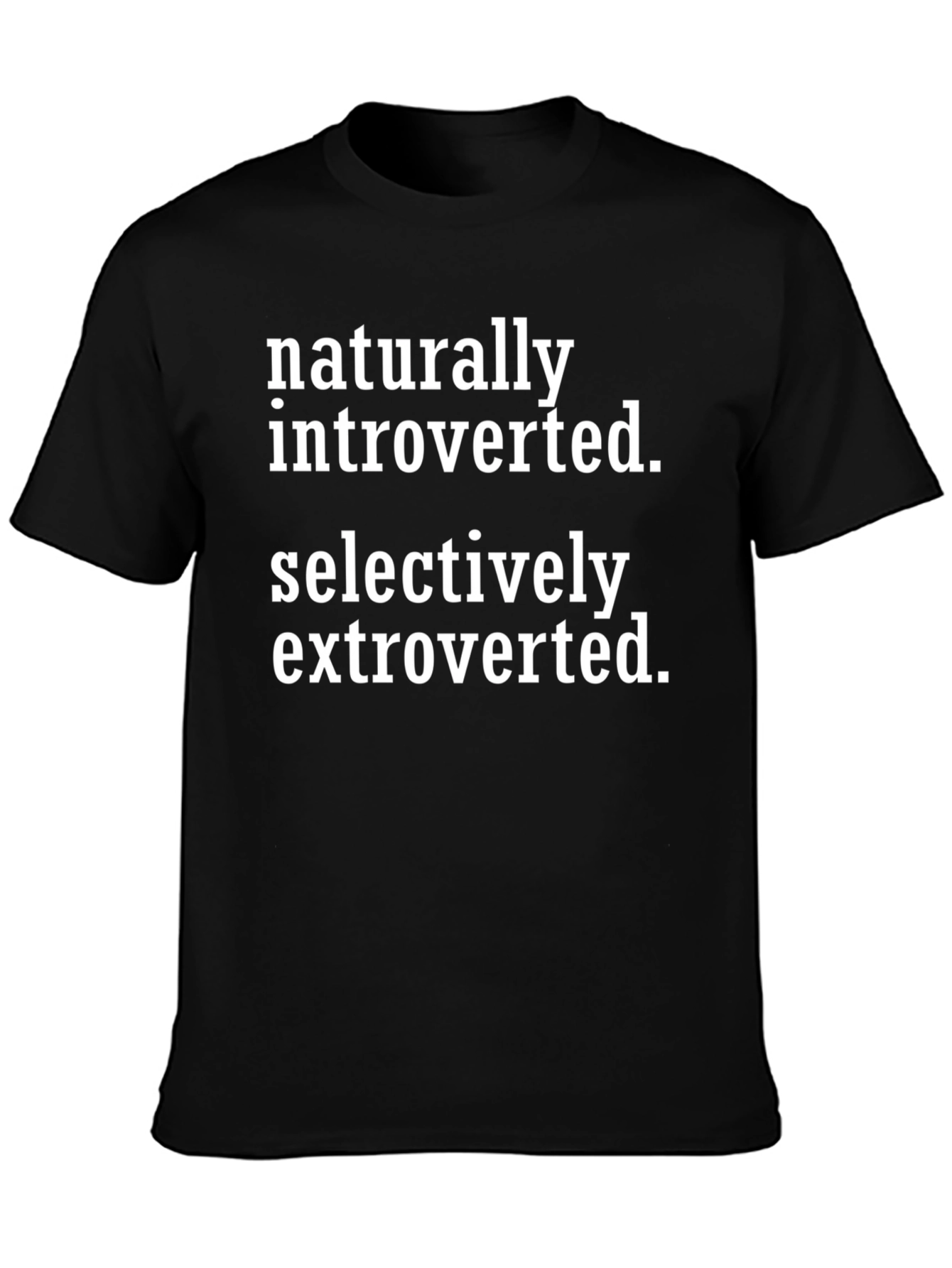 Introverted Extroverted Tee - Black Cotton Blend T-Shirt