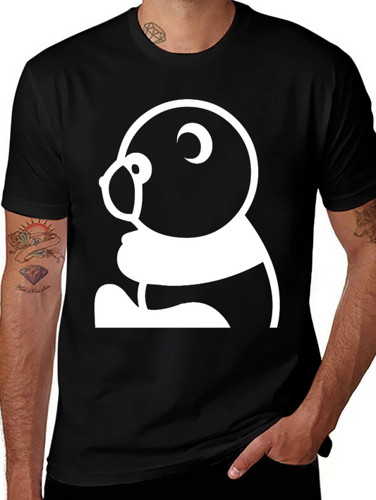 Black T-Shirt with Panda Graphic