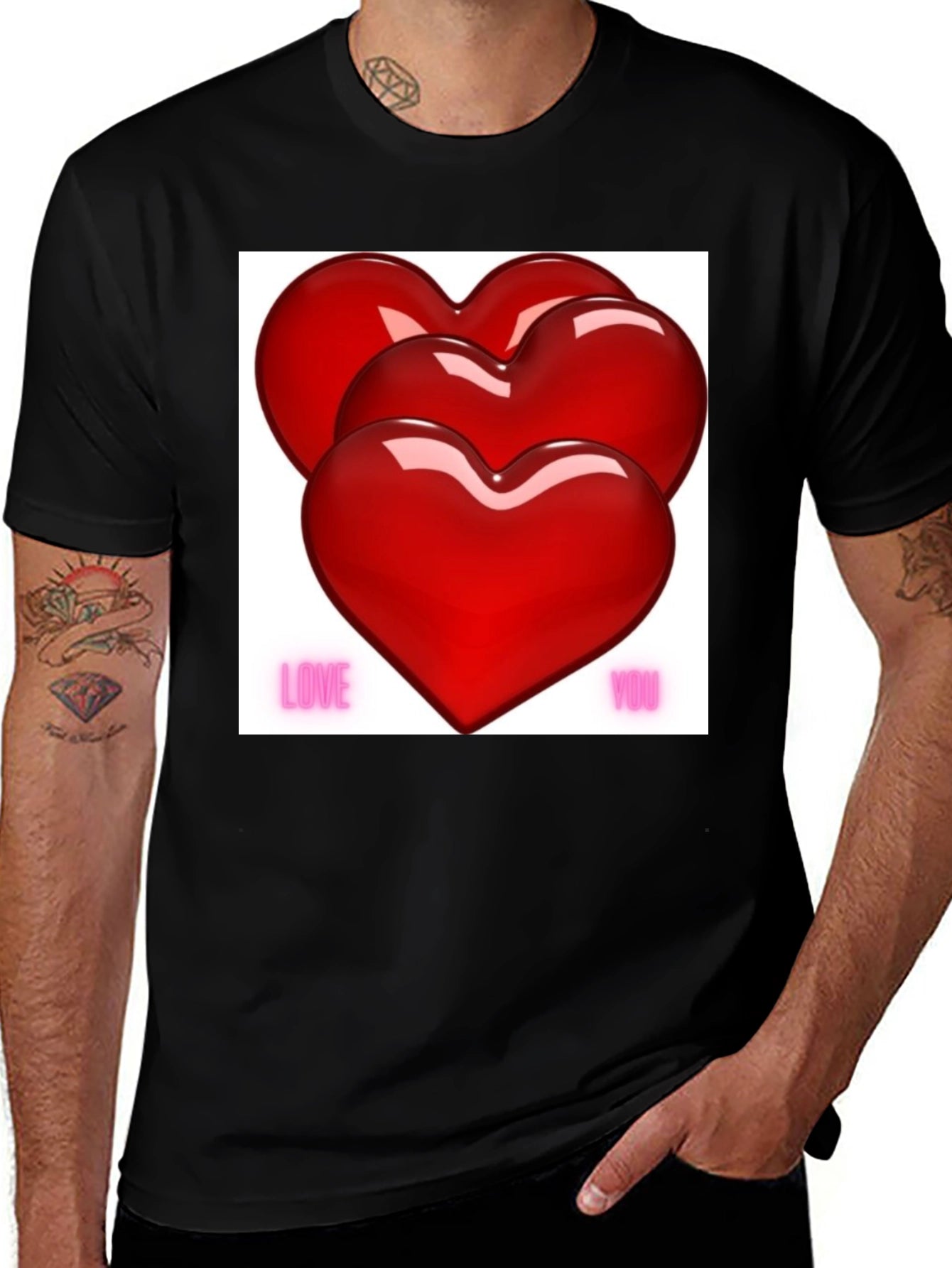 Love You Hearts Valentines Day T-Shirt